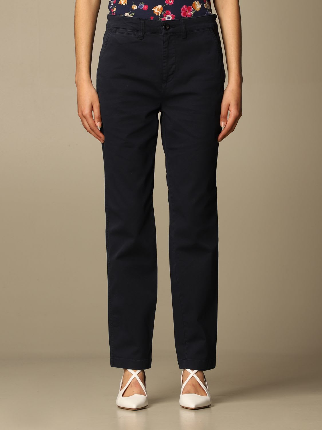 Ralph Lauren Lauren  Pants Lauren  Cotton Trousers In Blue
