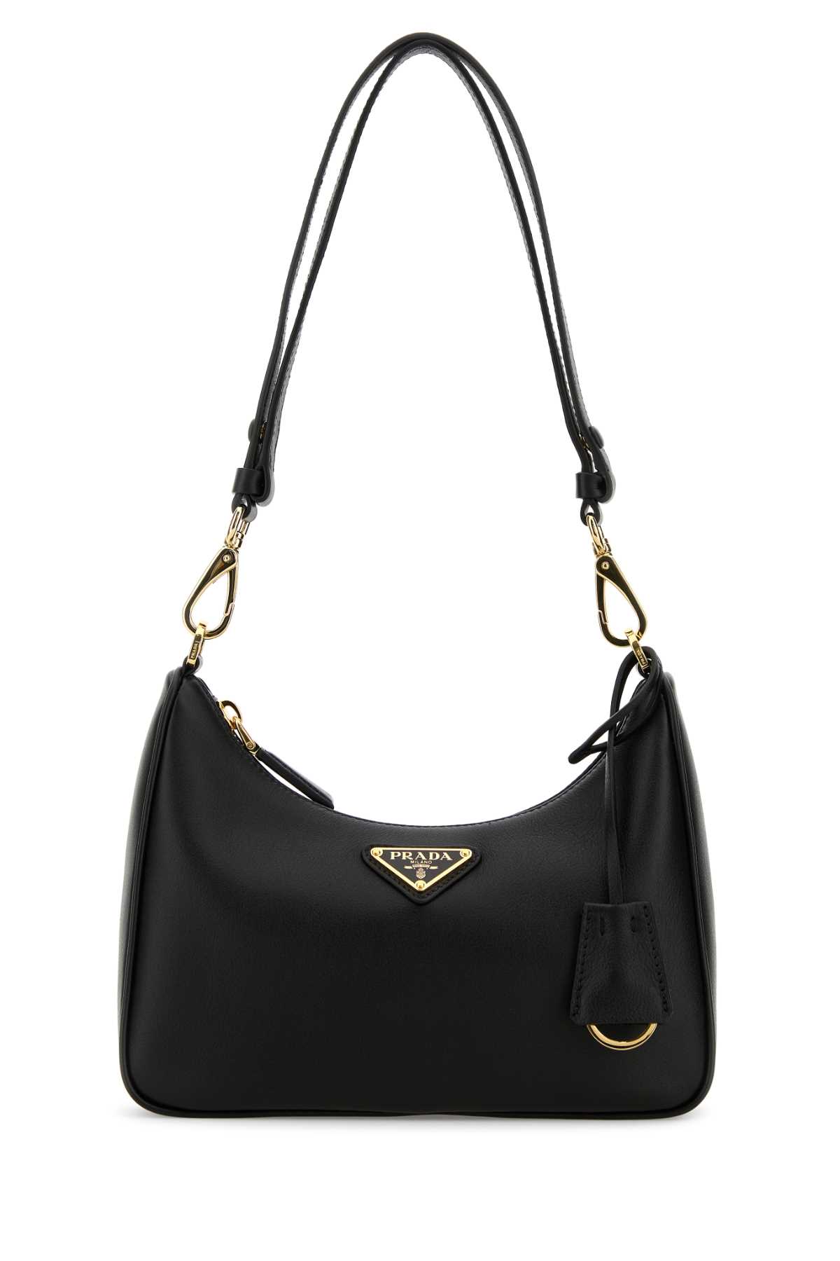 Black Leather Mini Prada Re-edition Shoulder Bag