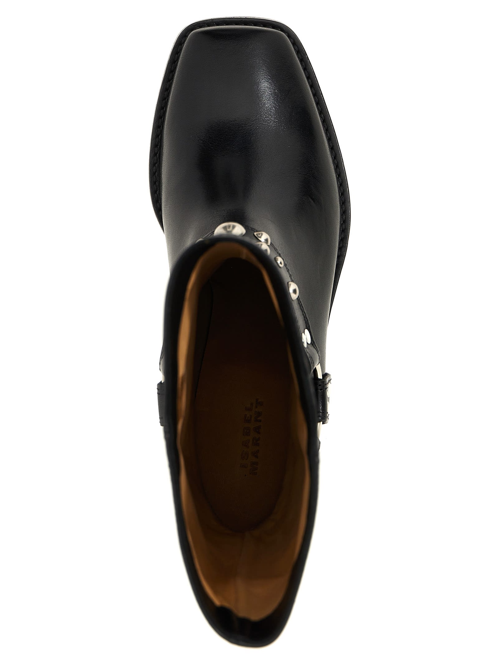 Isabel Marant Antya Low Heels Ankle Boots In Black