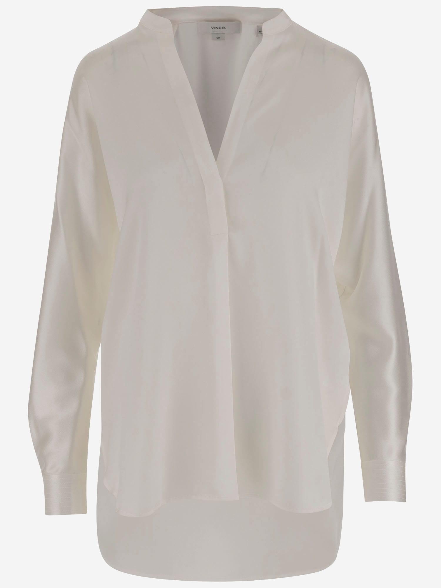 Vince Silk Satin Blouse In White