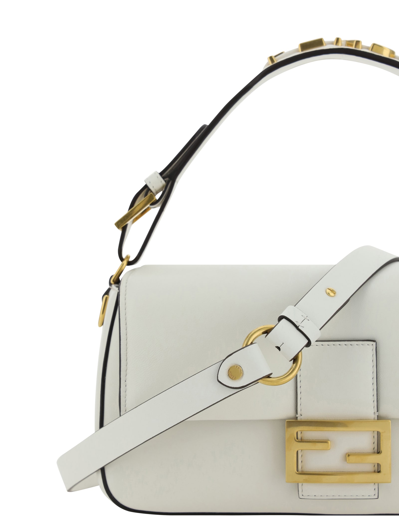 Shop Fendi Baguette Handbag In Bianco