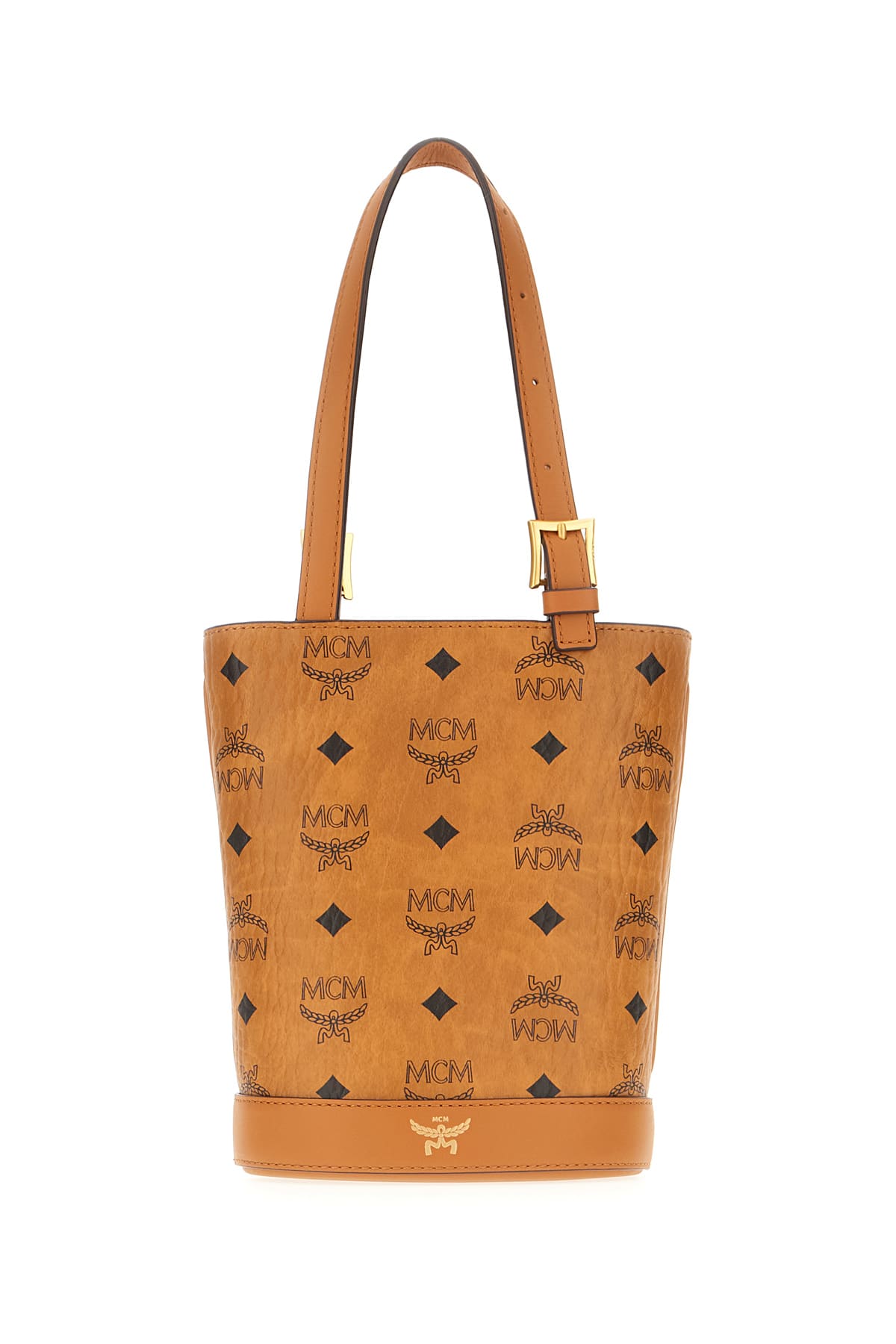 Mcm Printed Synthetic Leather Handbag In Brown