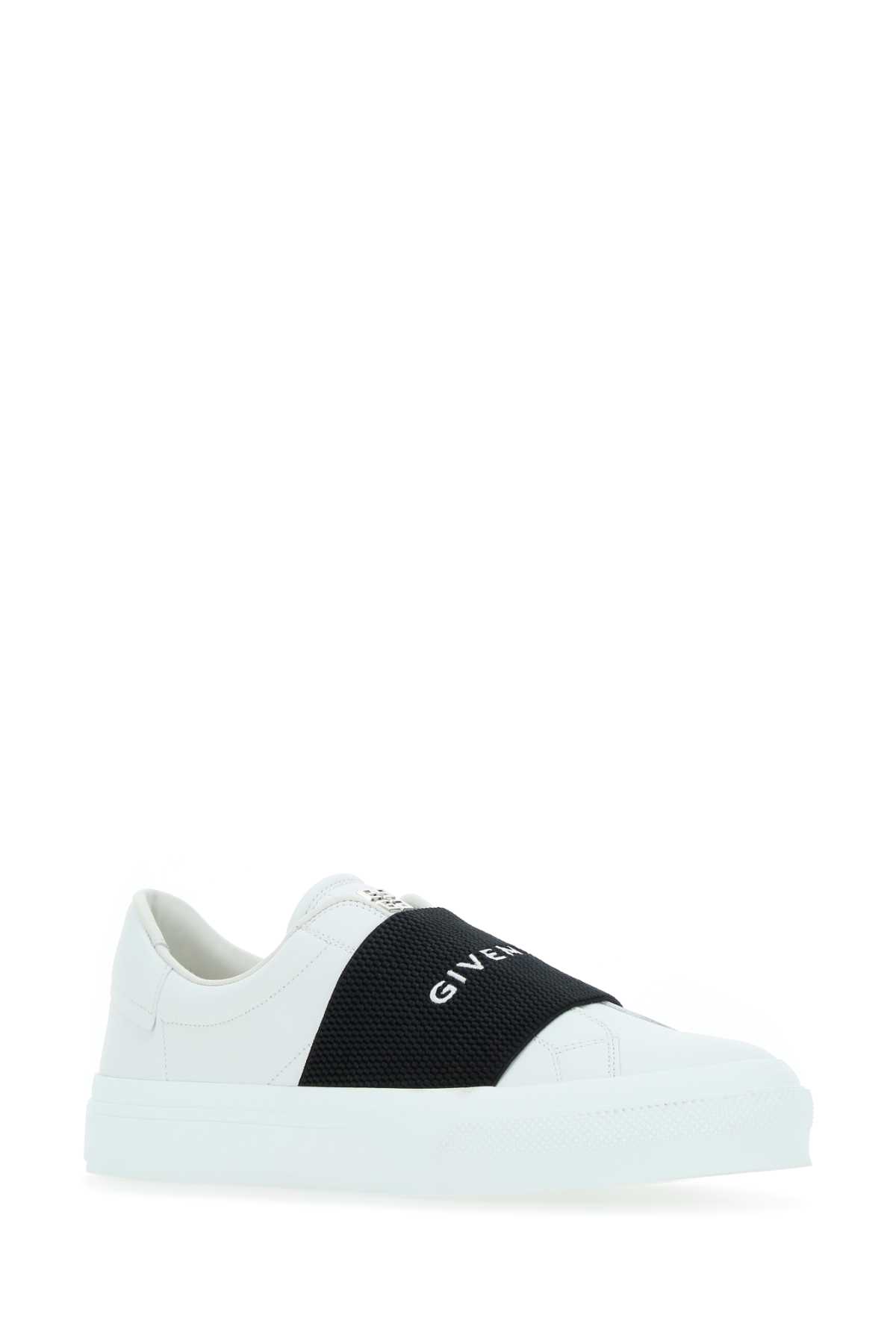 Shop Givenchy White Leather City Slip Ons In 116