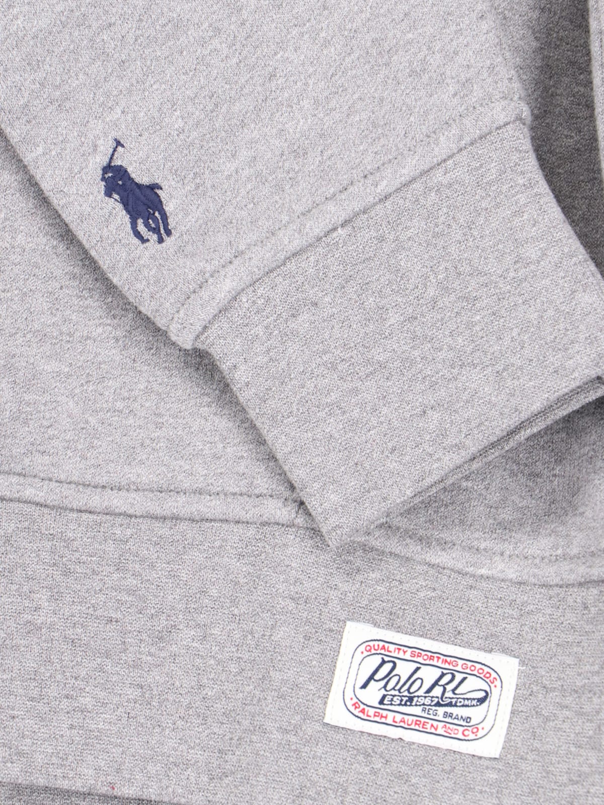 Shop Polo Ralph Lauren Logo Hoodie In Gray