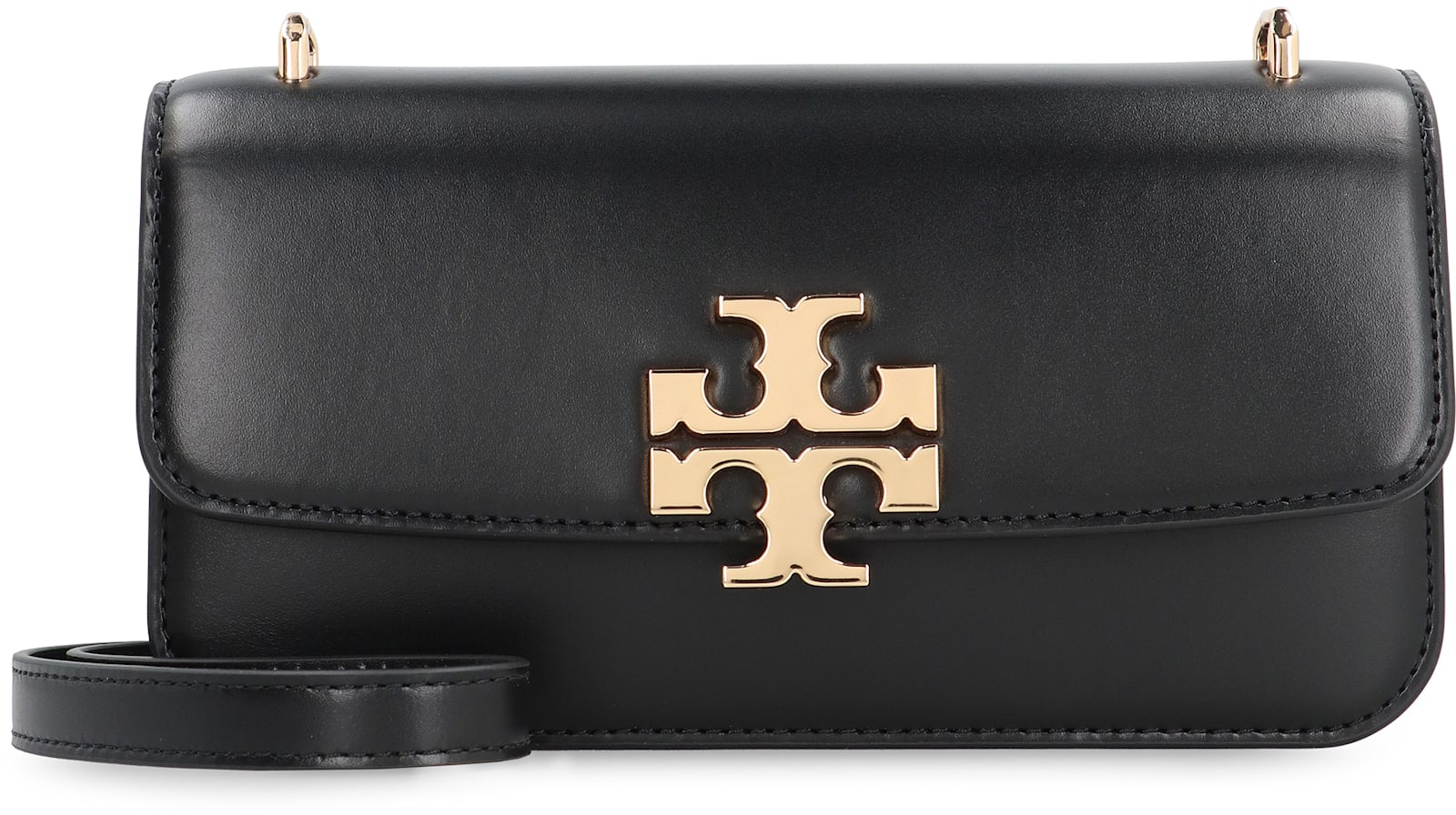 Shop Tory Burch Eleanor Leather Crossbody Bag In Black