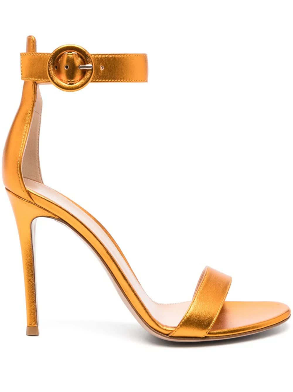 Shop Gianvito Rossi Orange Portofino 105 Sandals