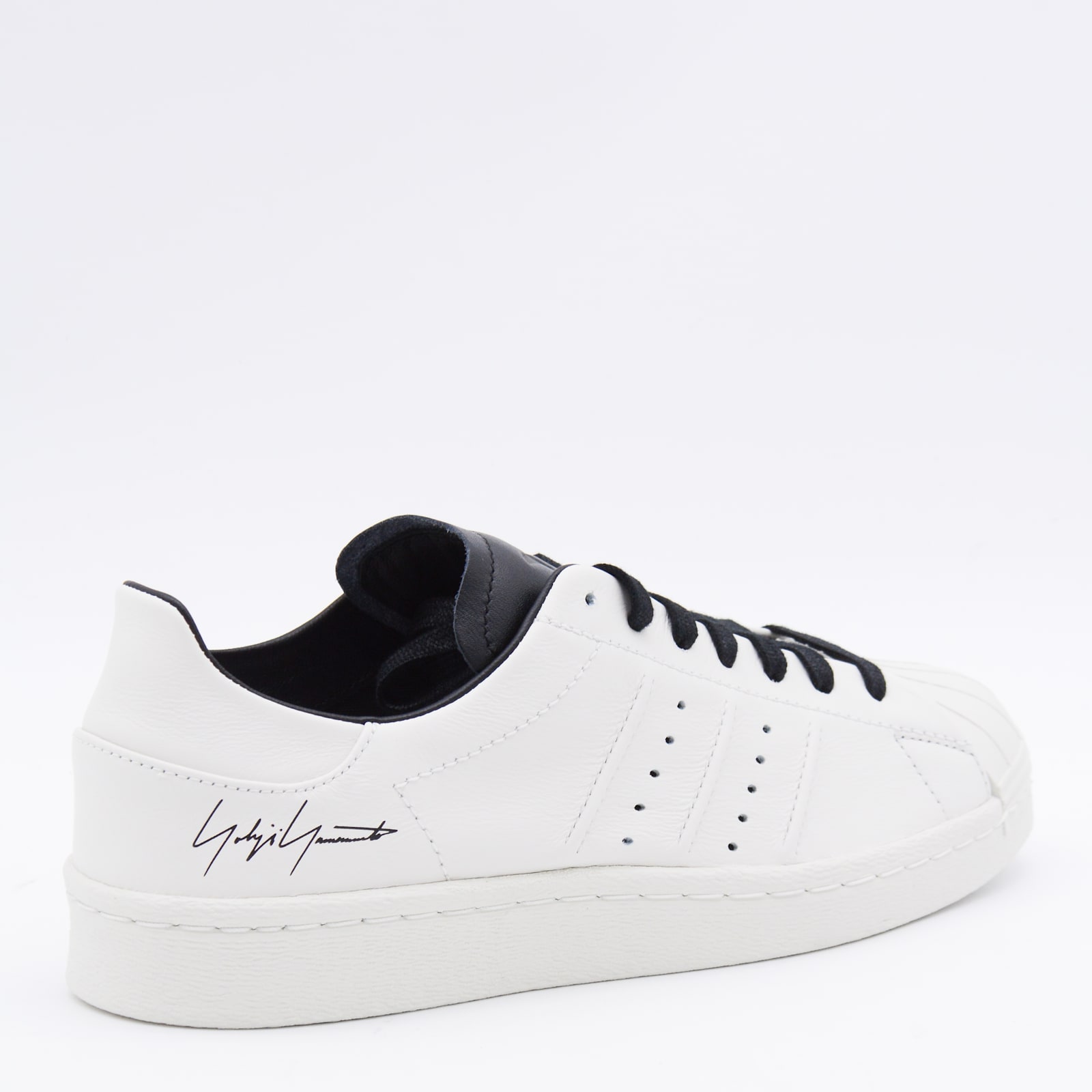 Y-3 White Leathe Superstar Sneakers In White