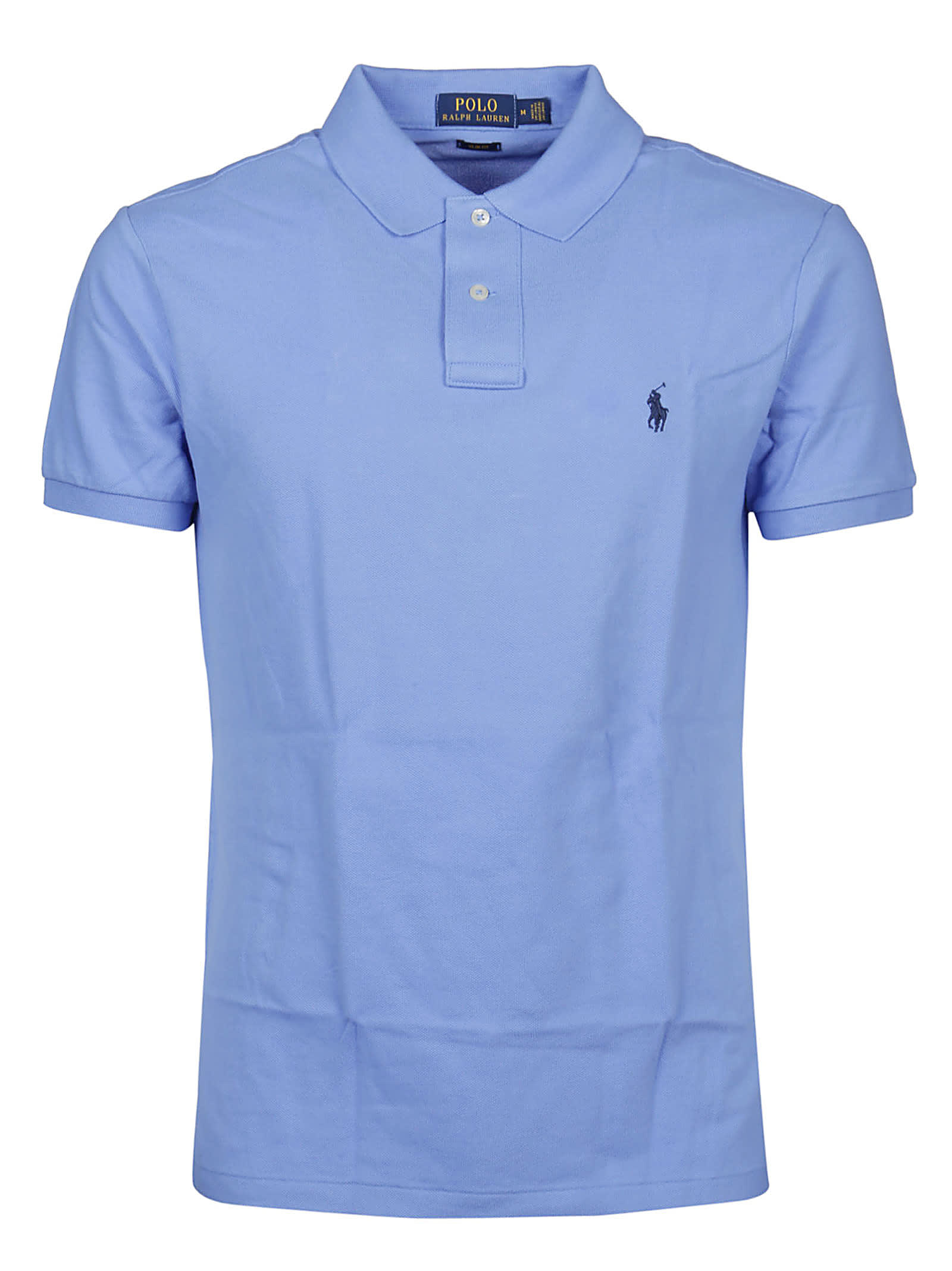 Shop Ralph Lauren Short Sleeve Polo Shirt In Harbor Island Blue