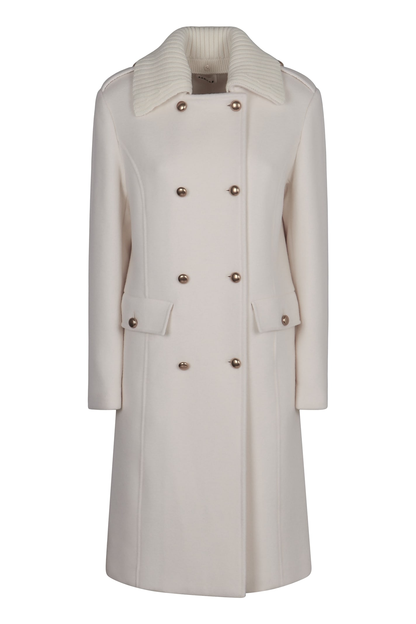 P.a.r.o.s.h . Double-breasted Coat In Wool In Neutral