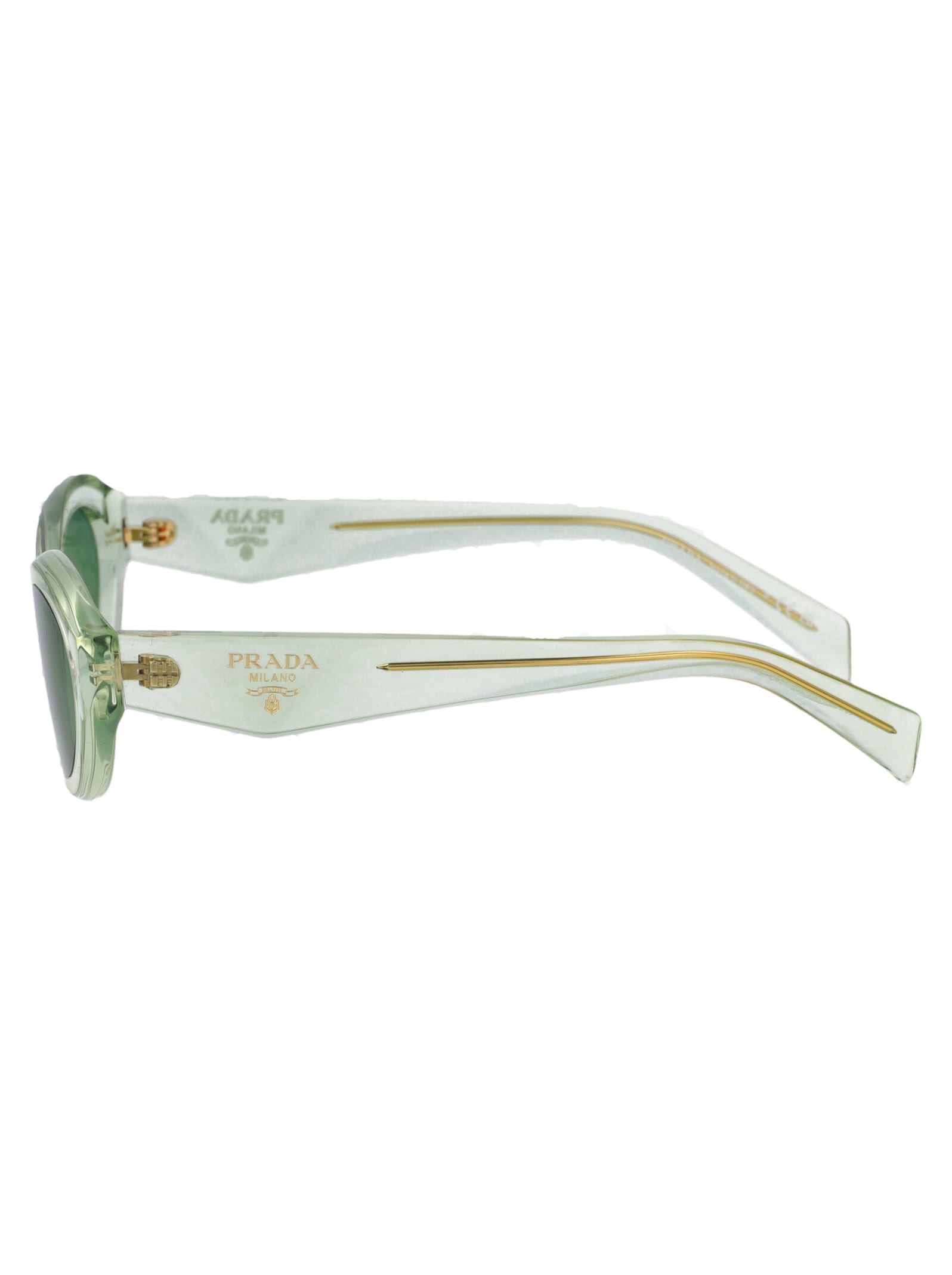 Shop Prada 0pr 26zs Sunglasses In 14r20e Transparent Mint