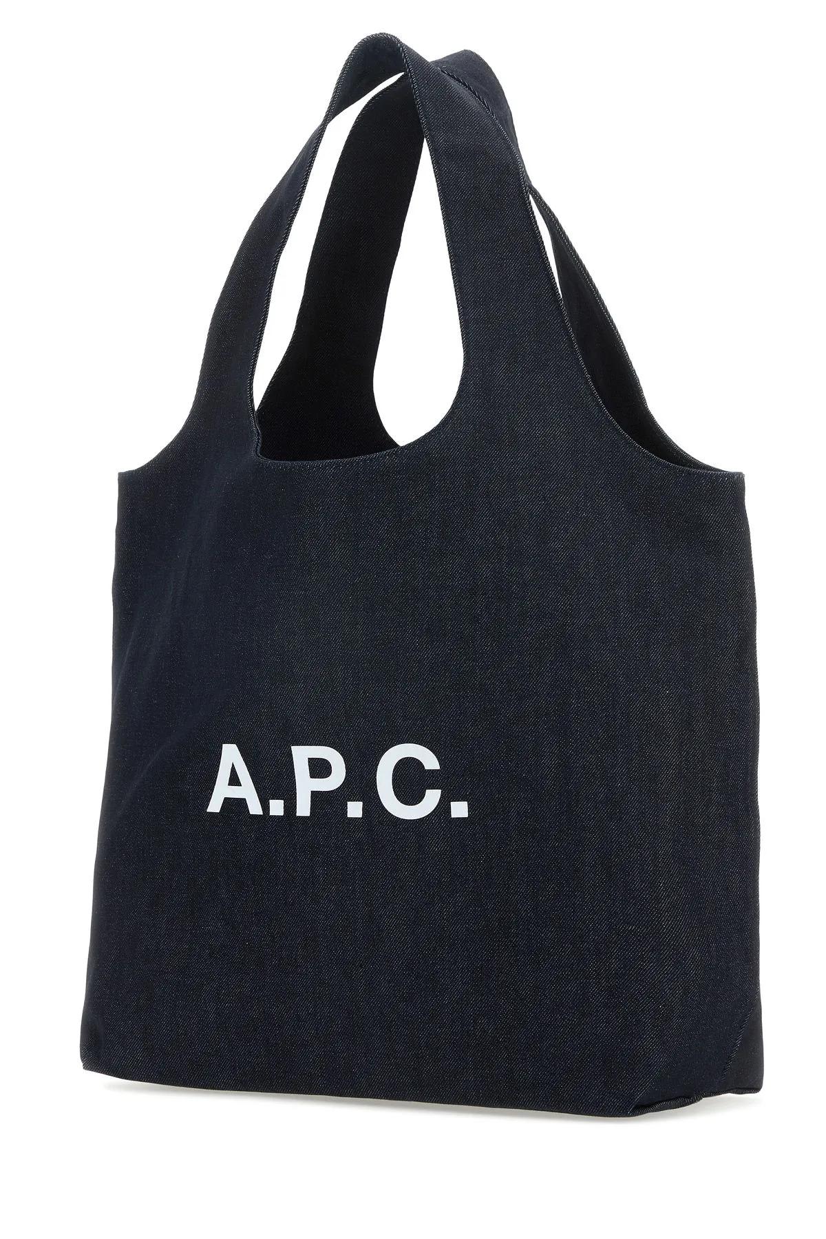 Shop Apc Denim Ninon Shopping Bag In Blu