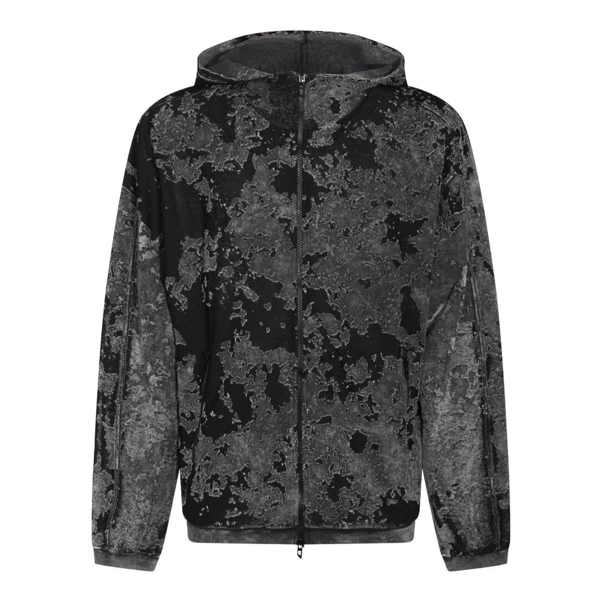 Shop Diesel S-irta Camo Printed Zip-up Hoodie In Nero