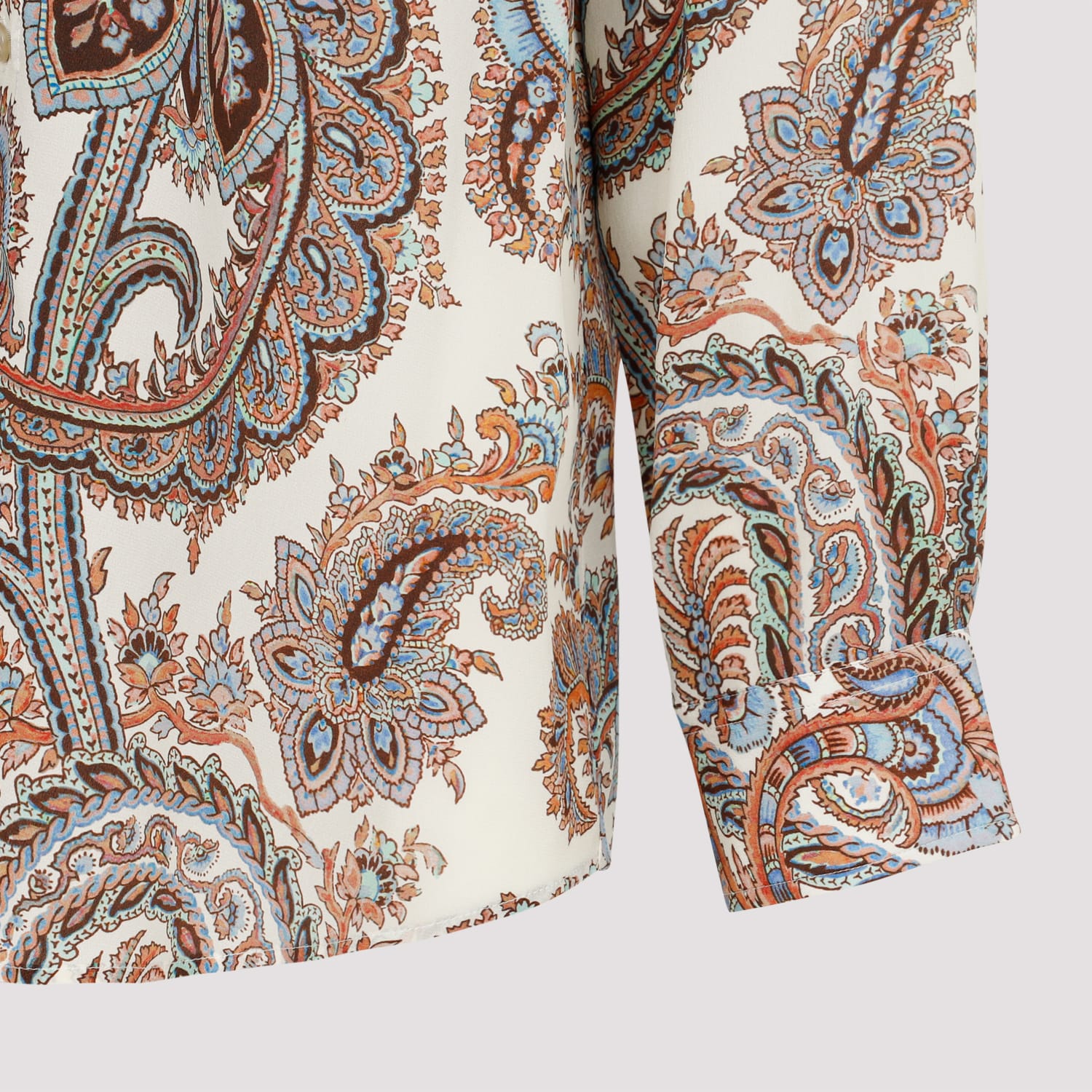 Shop Etro Silk Over Shirt In Bianco Multi