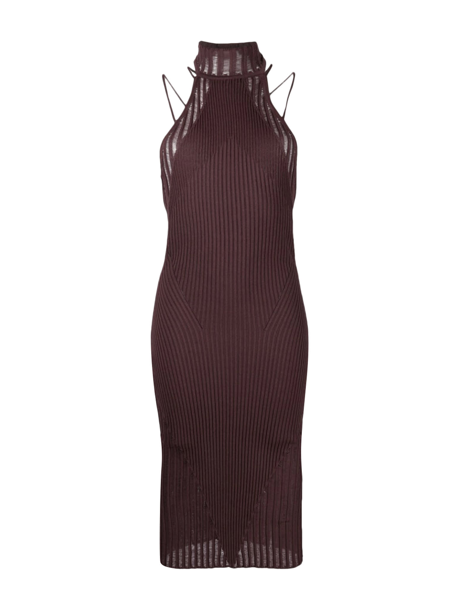 Andreädamo Knitted Midi Dress In Nude
