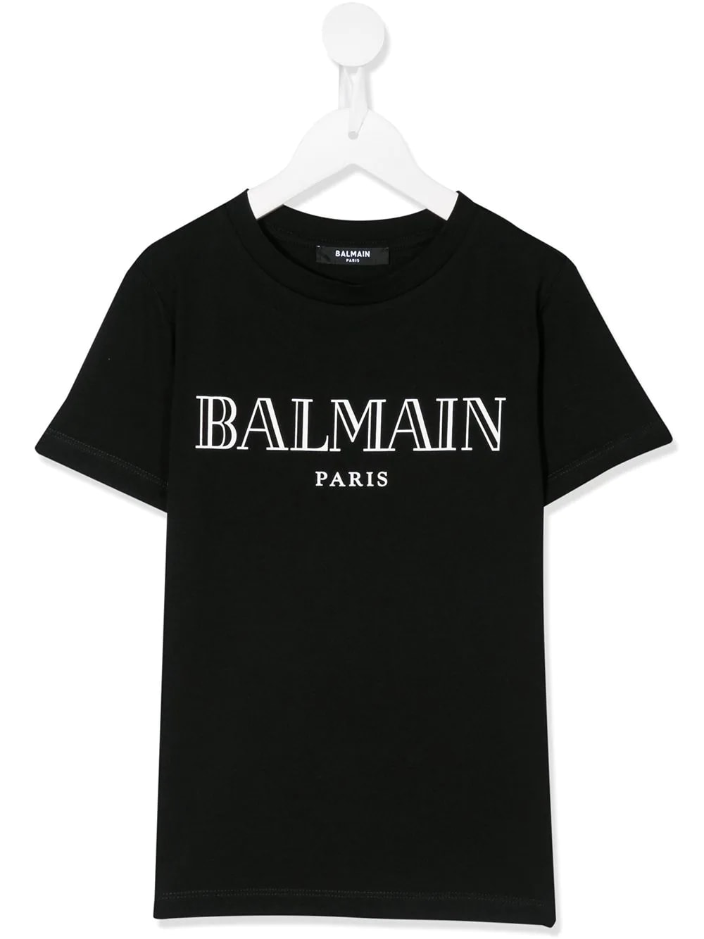Balmain Unisex Kid Black T-shirt With White Logo