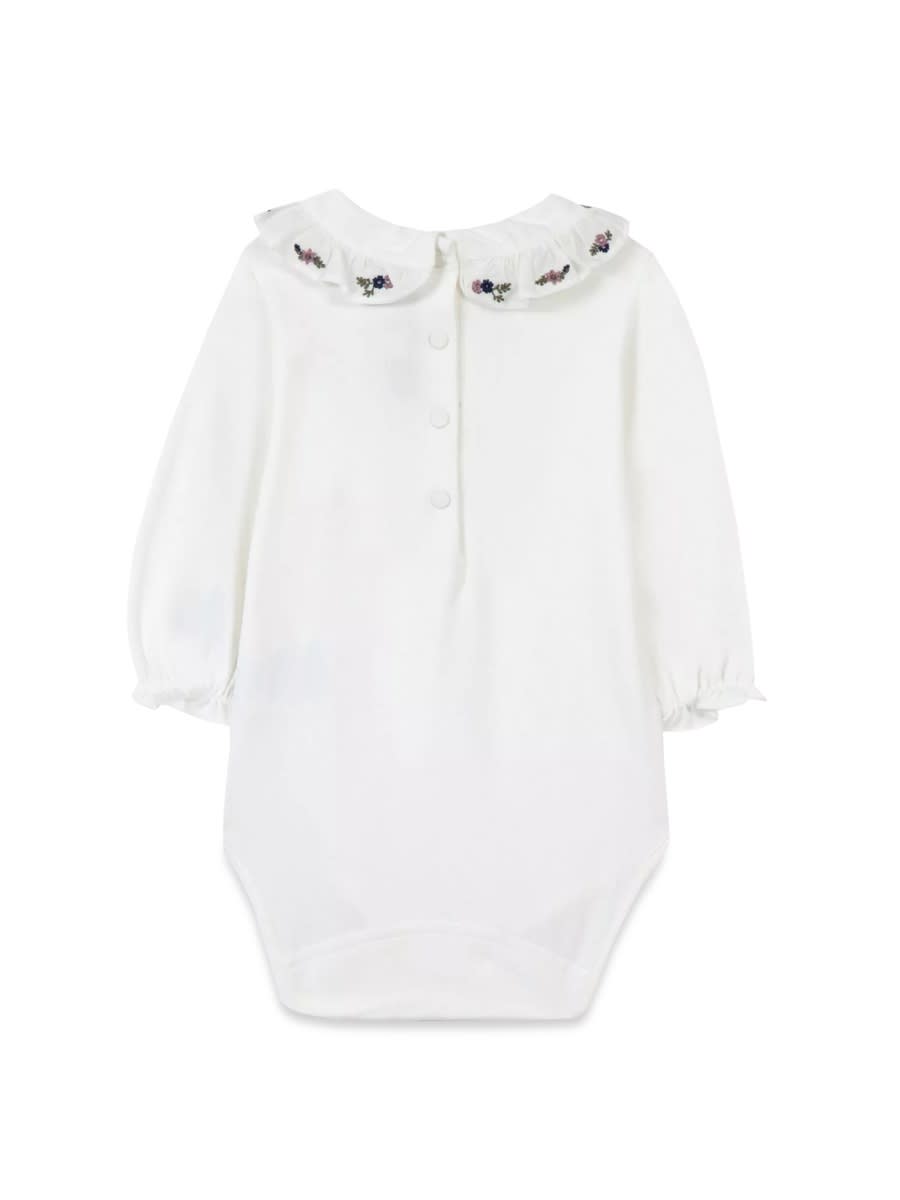Shop Tartine Et Chocolat Body3 Polo Sleeves Longues In White