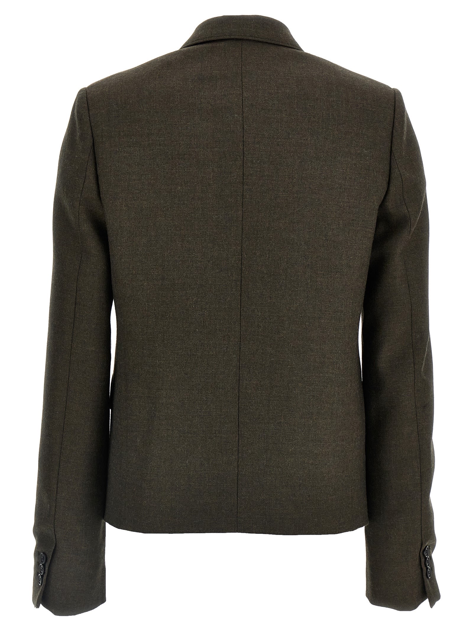 Shop Loewe Mélange Twill Blazer In Brown