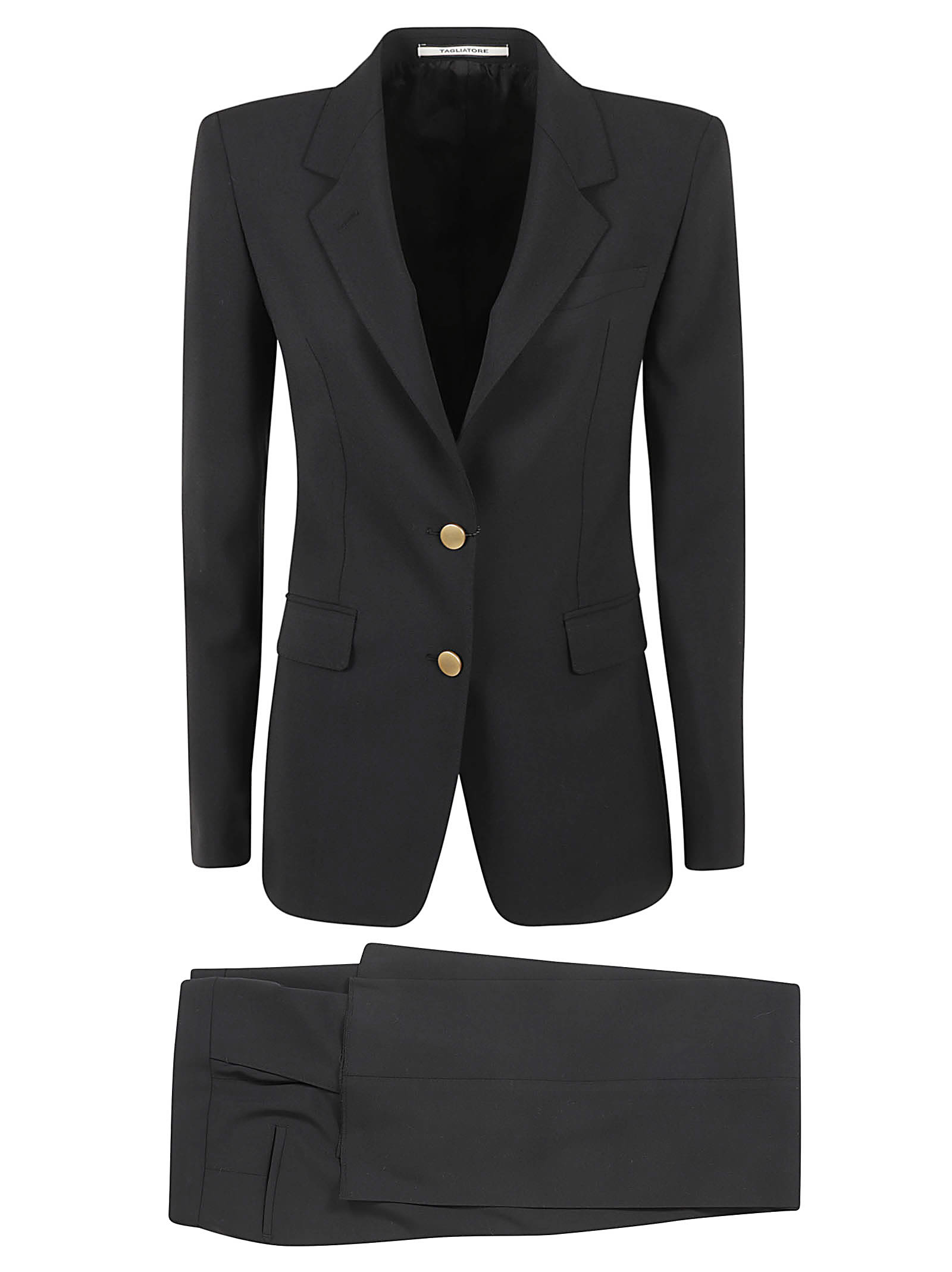 Shop Tagliatore Two-button Suit In Black