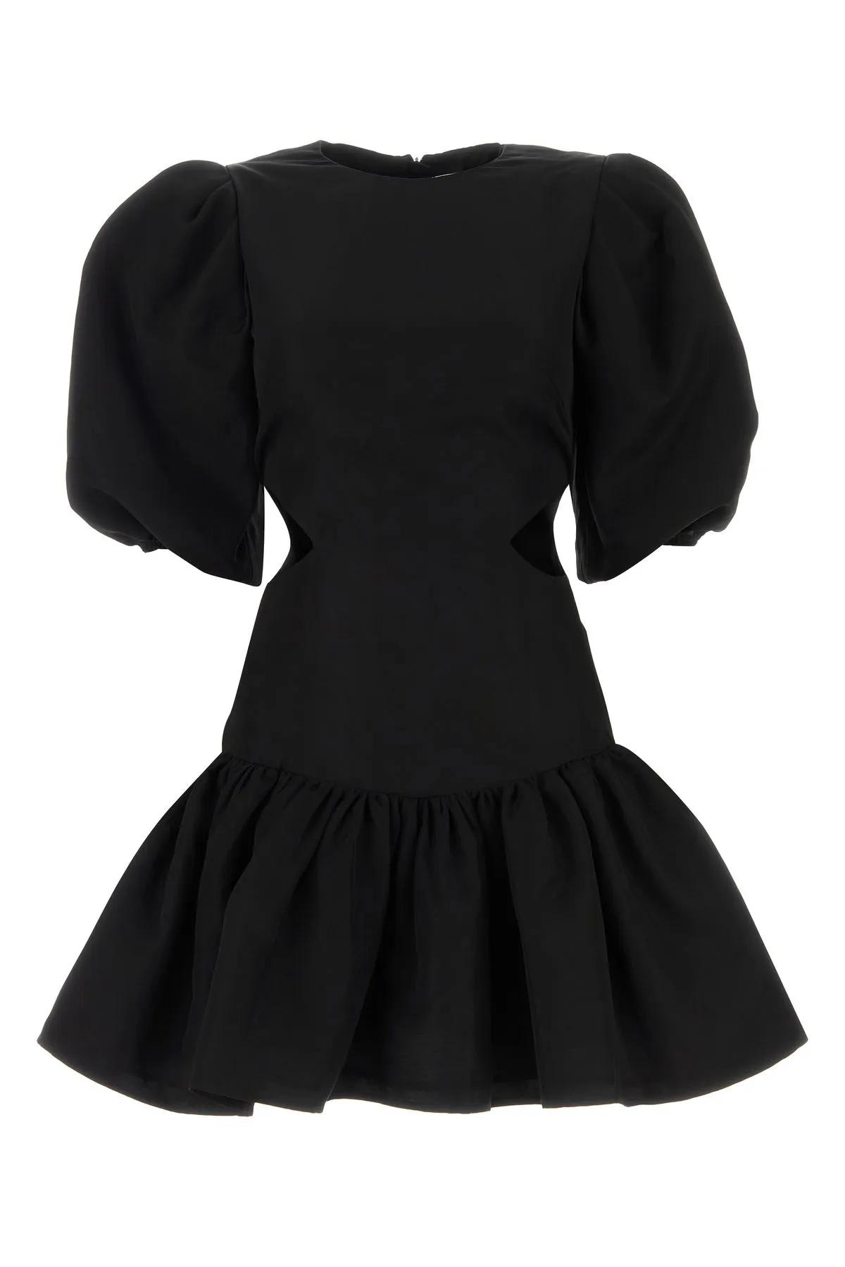 Shop Msgm Black Viscose Blend Mini Dress