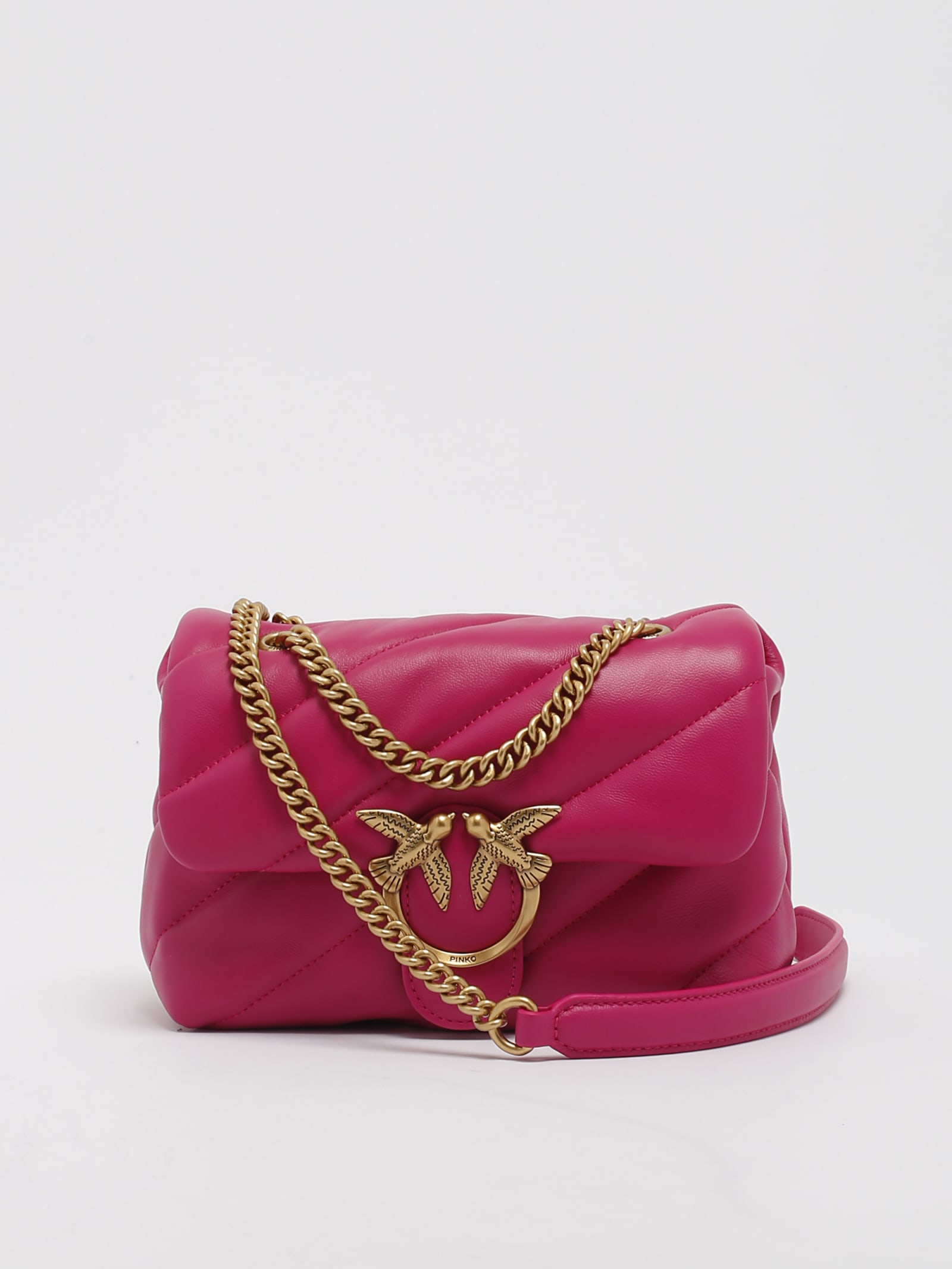 Shop Pinko Love Puff Mini Shoulder Bag In Rosa Chiaro