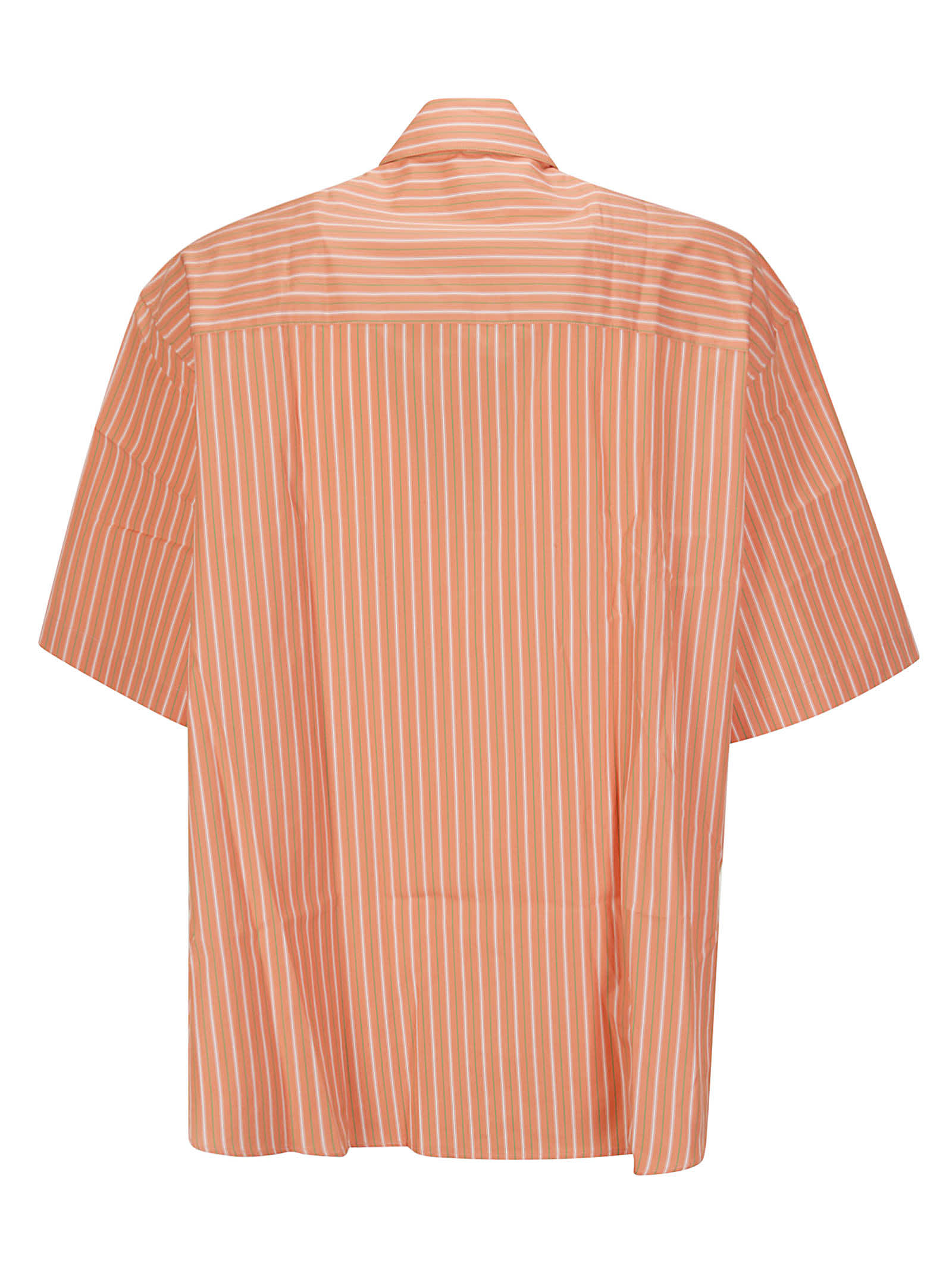 Shop Martine Rose S/s Wrap Shirt In Pink/green Stripe