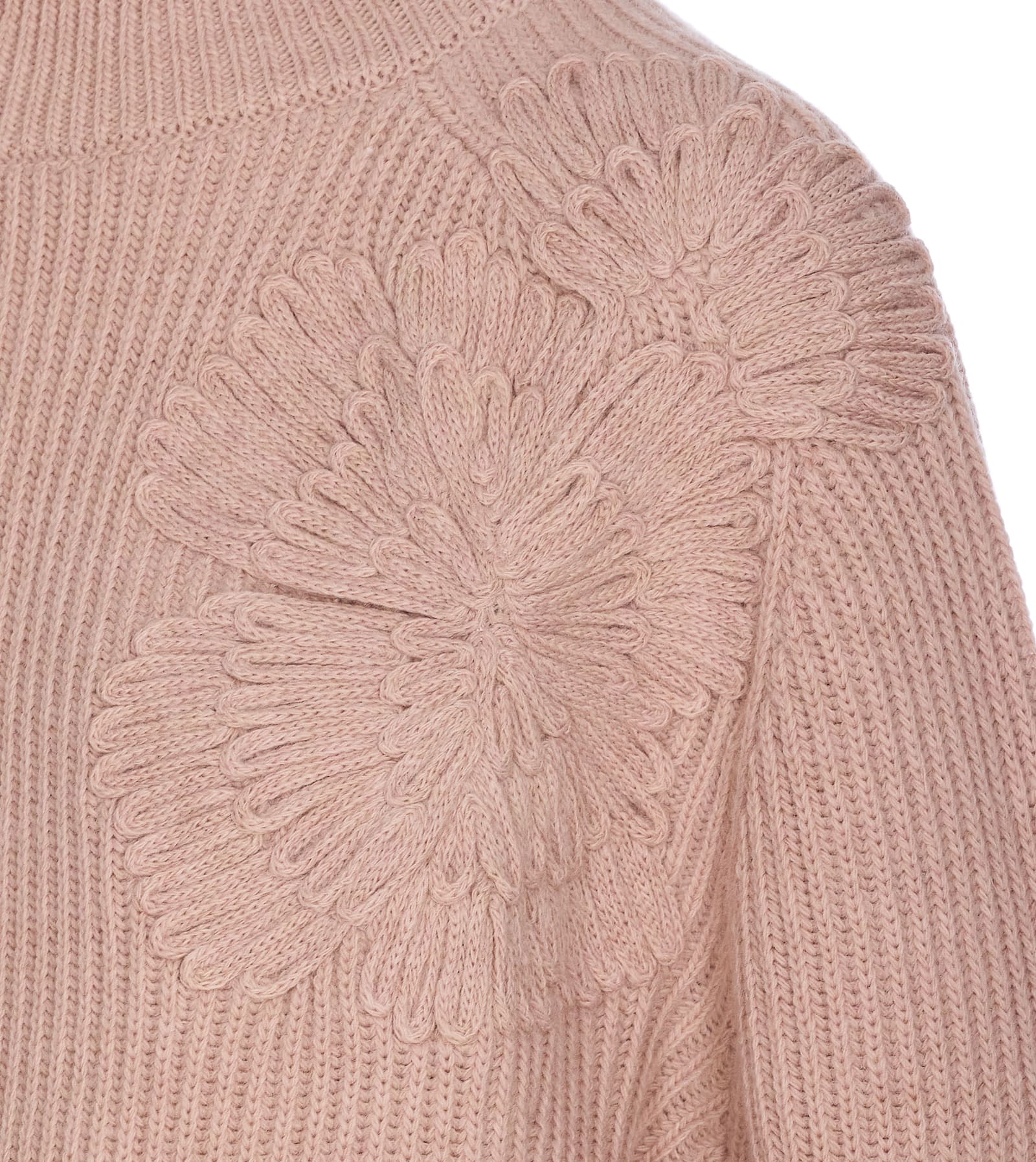 Liu •jo Liu Jo Ribbed Knit Flower Embellishment In Pink