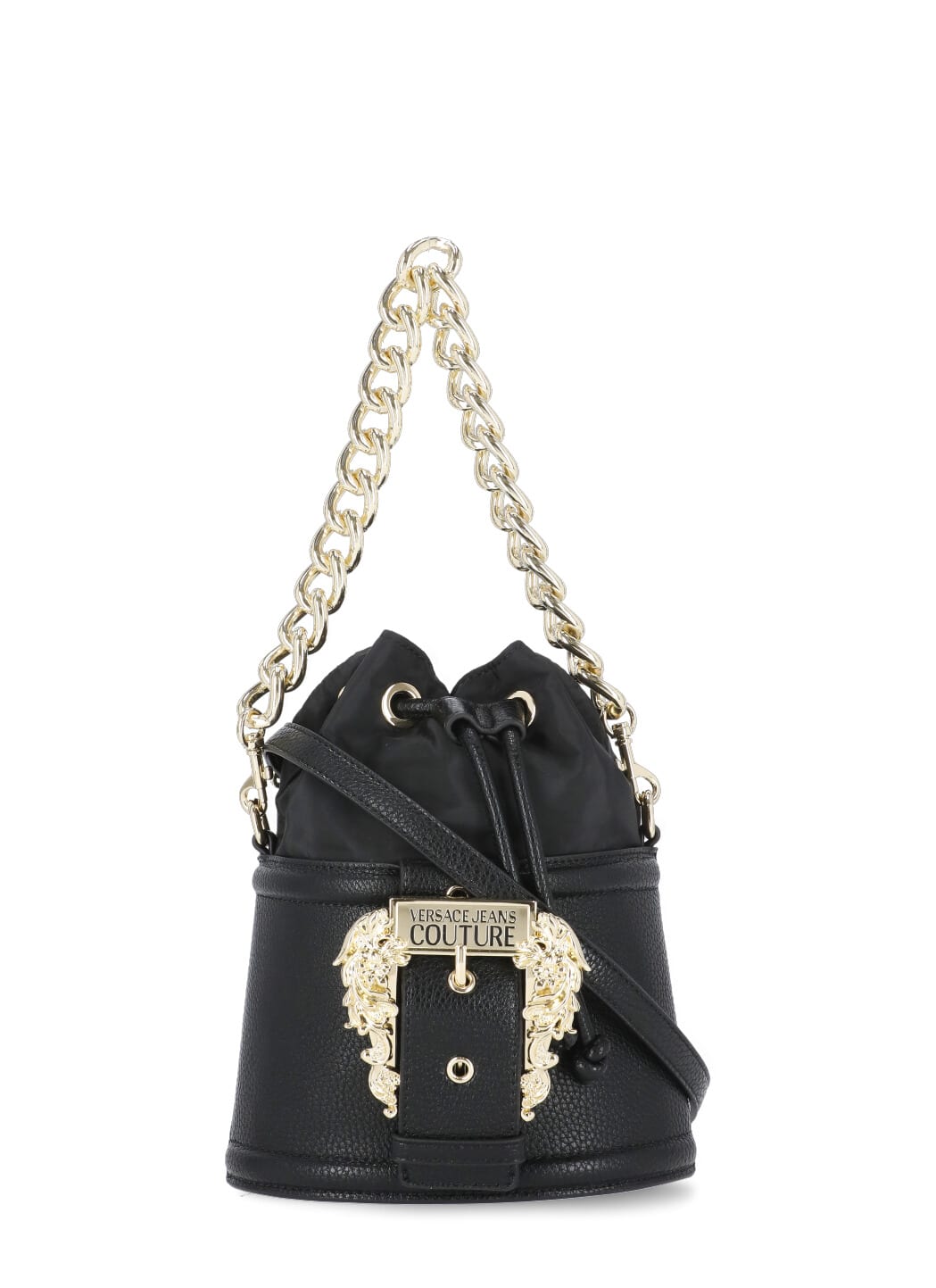 Versace Jeans Couture Handbag With Baroque Buckle In Black