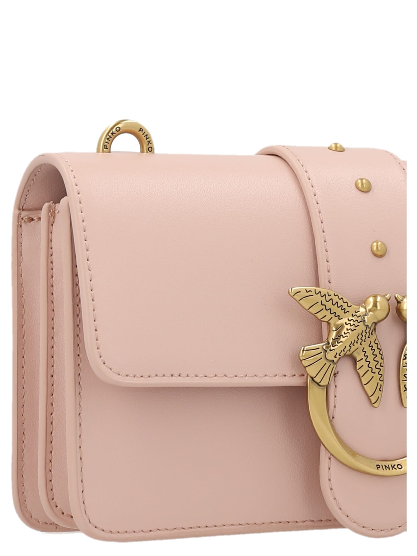 Shop Pinko Love One Mini Classic Crossbody Bag In Pink