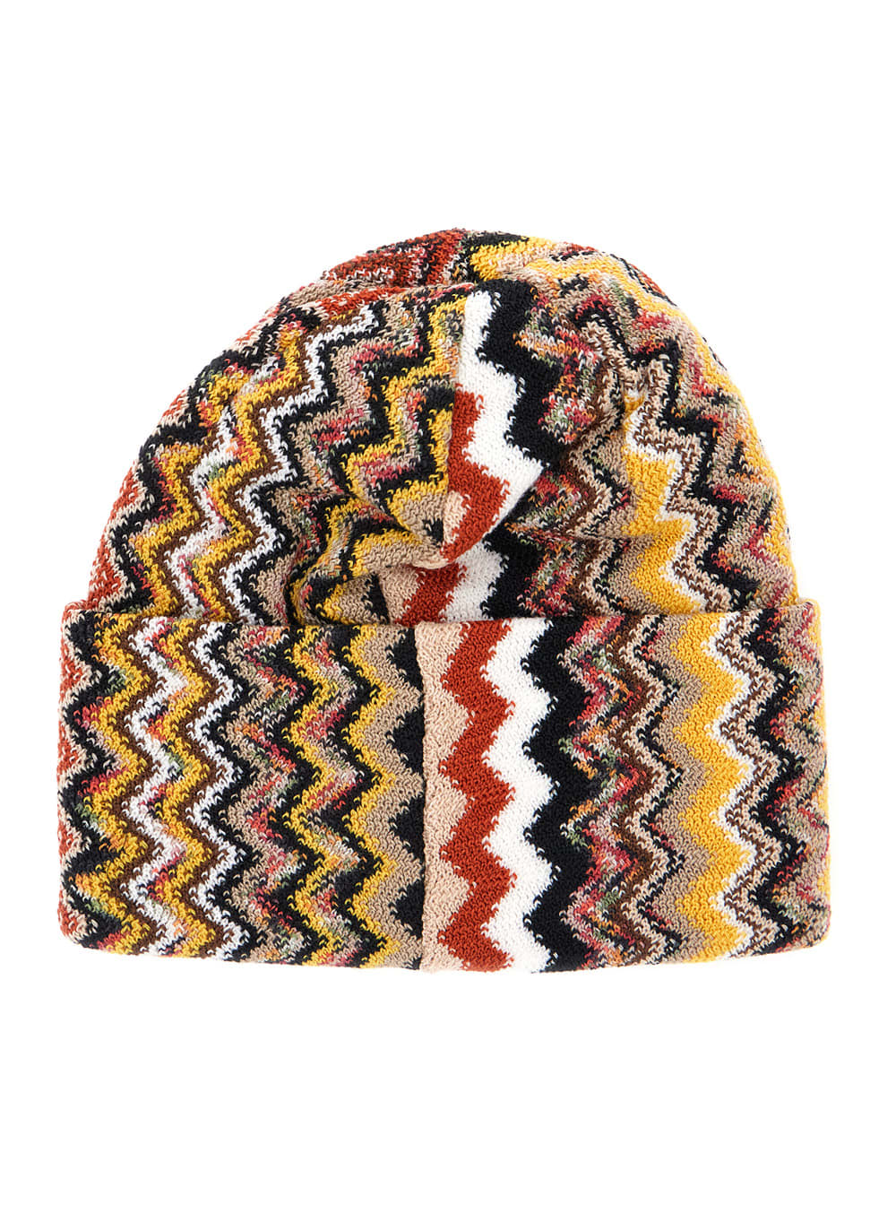Missoni Multicolor Zigzag Pattern Beanie Hat In Multi