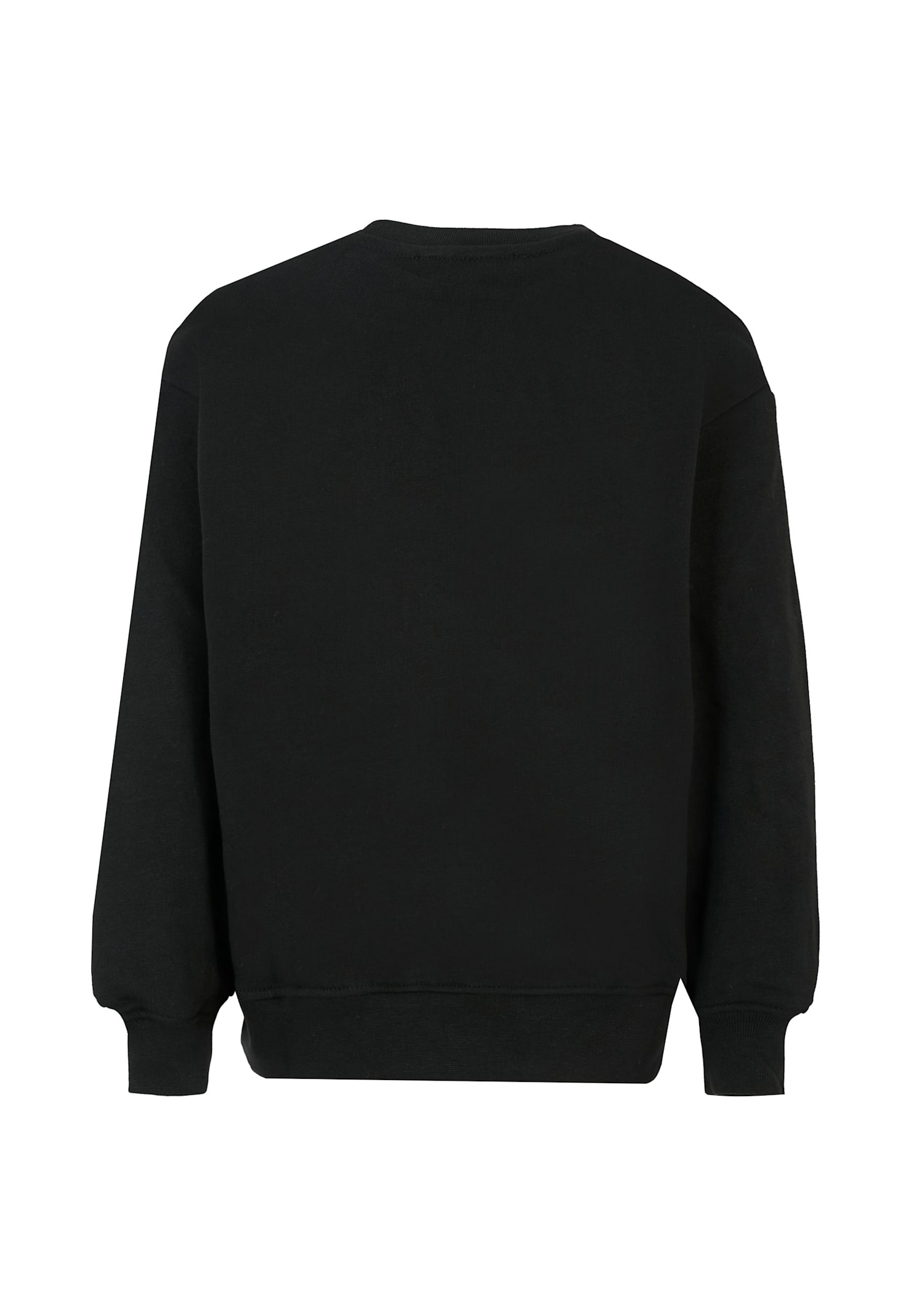 Msgm Black Sweatshirt For Kids With Grey Logo In Black