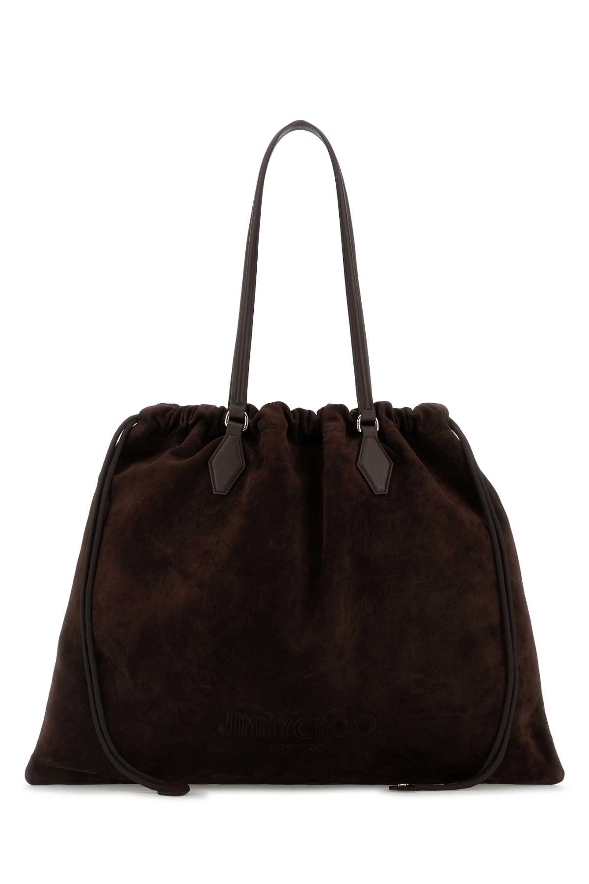 Jimmy Choo Large Suede Drawstring Tote Bag