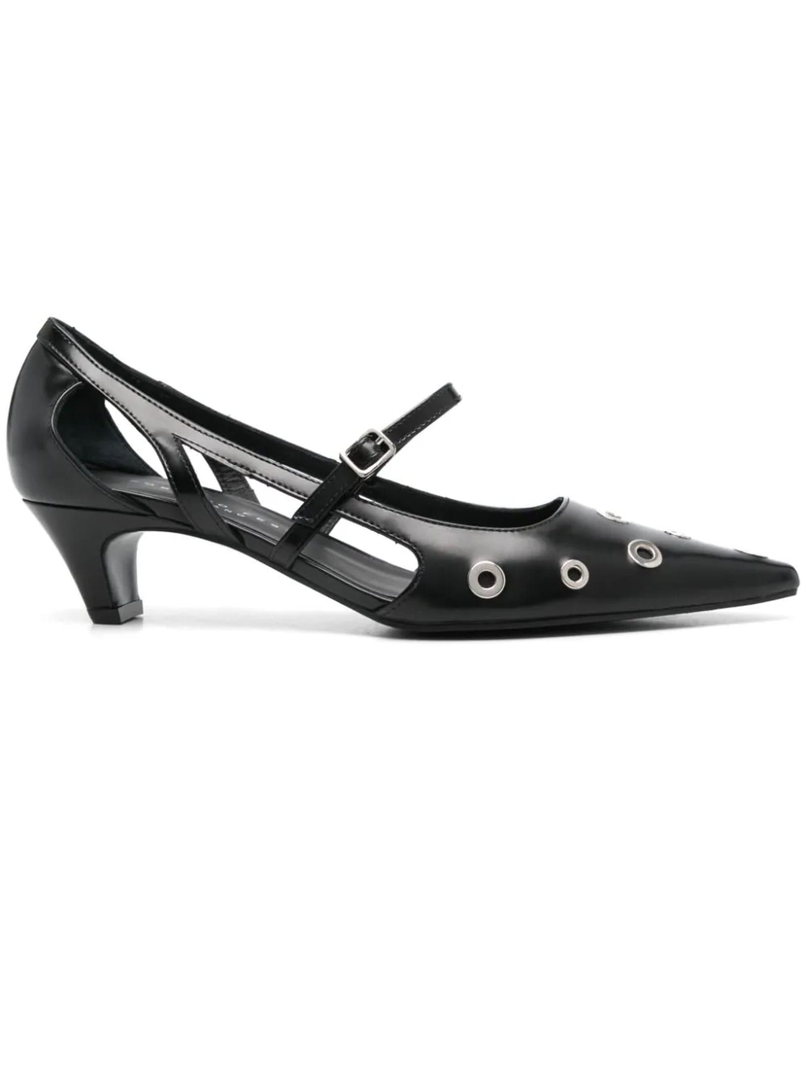 Shop Roberto Festa Black Calf Leather Punk Pumps