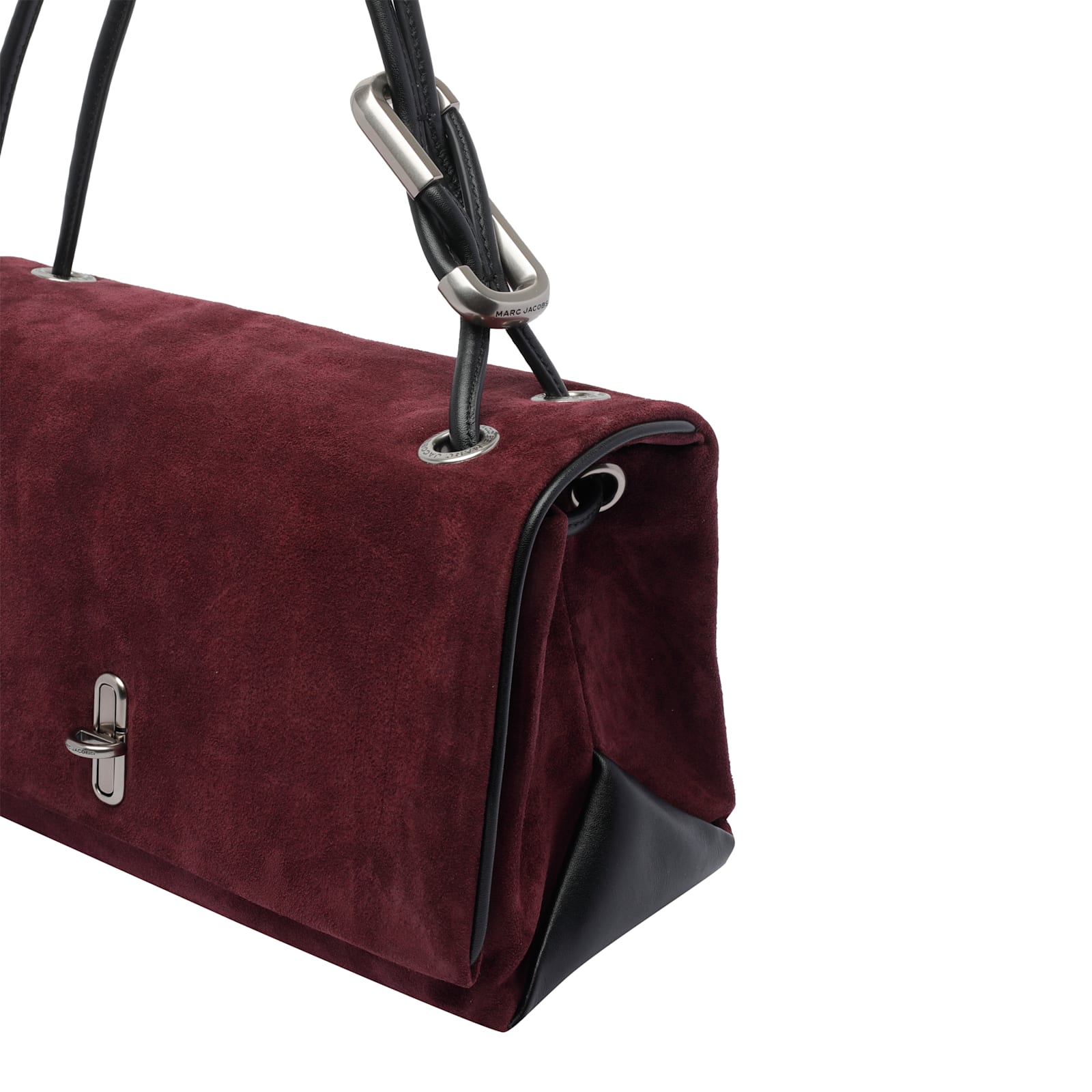 Marc Jacobs Rectangular Suede Shoulder Bag With Adjustable Strap In Red