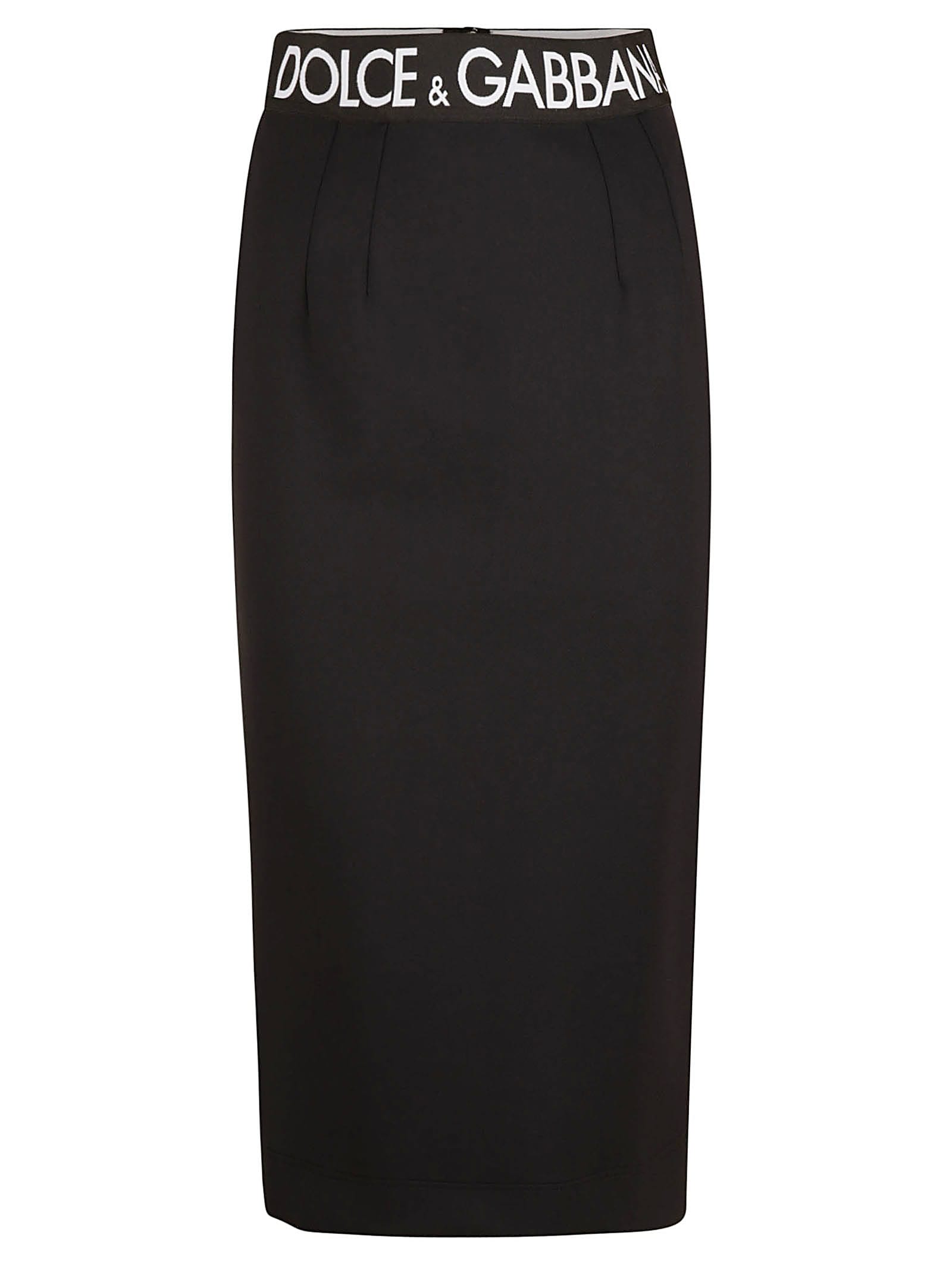 Dolce & Gabbana Elastic Logo Waist Skirt