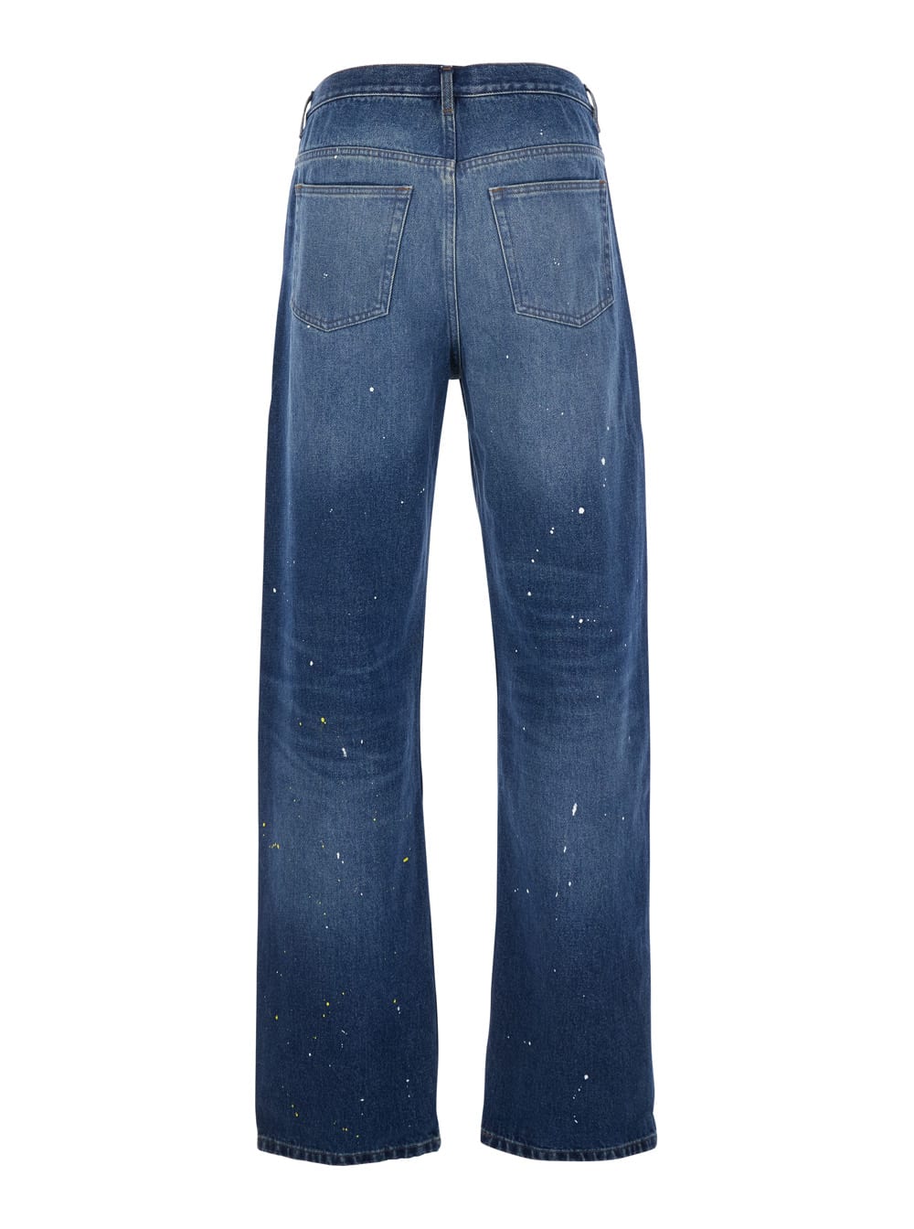 Apc Blue Five-pocket Jeans With All-over Paint Effect In Blu