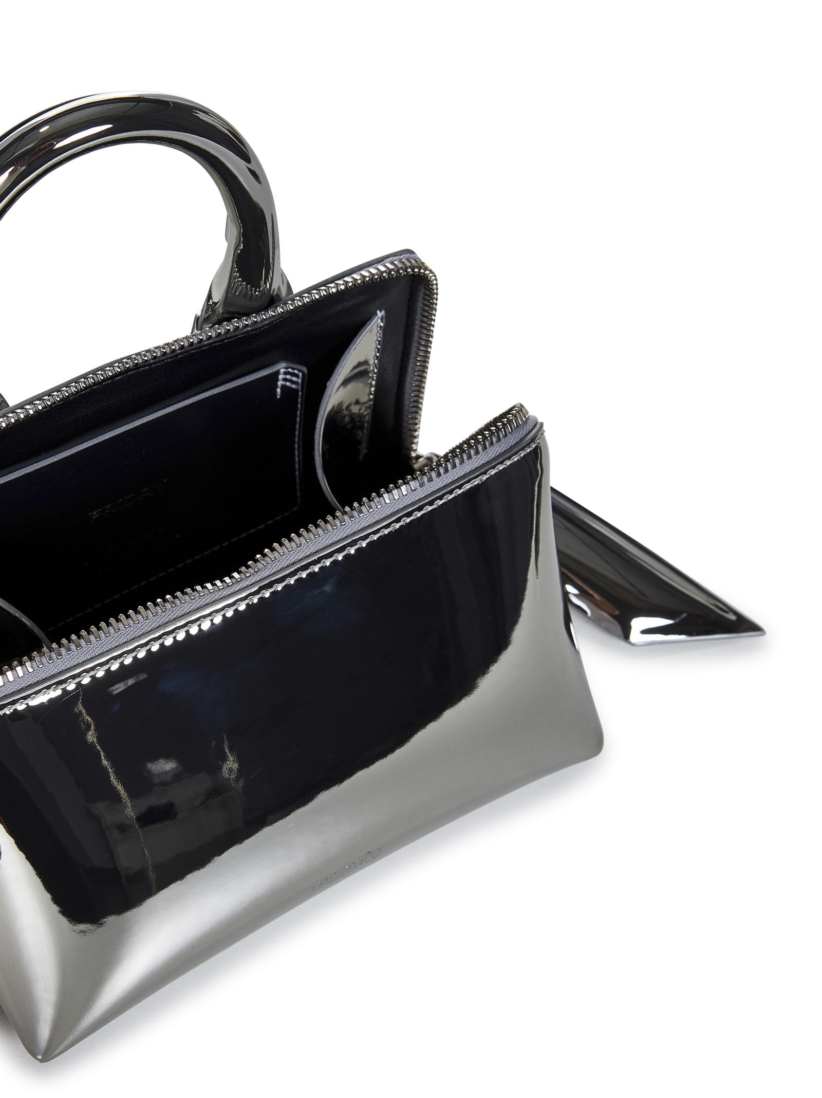 Shop Attico Friday Handbag In Silver