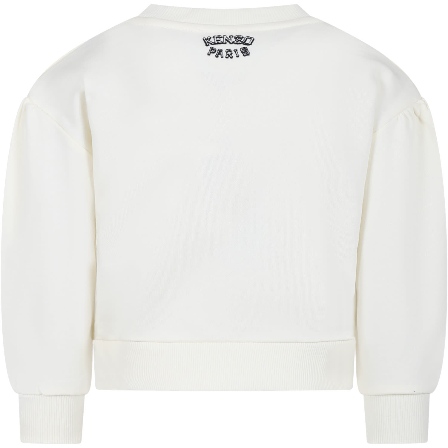 Shop Kenzo Ivory Sweatshirt For Girl With Iconic Tiger And Logo