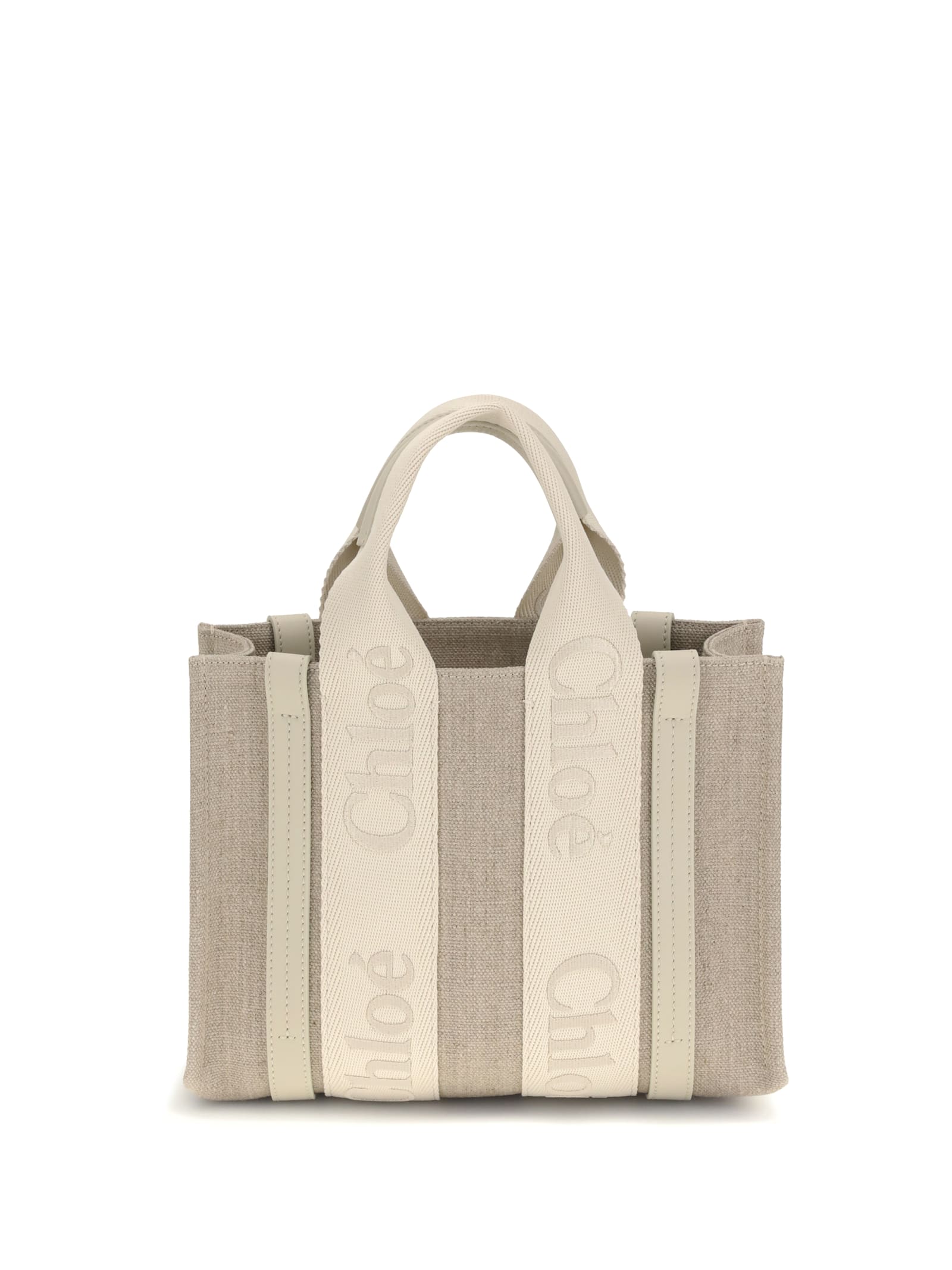 Chloé Small Woody Tote Bag In Neutral