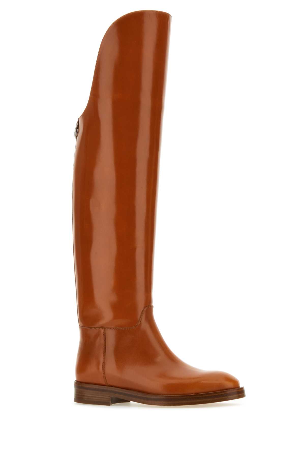 Durazzi Milano Caramel Leather Equestran Boots In Brown