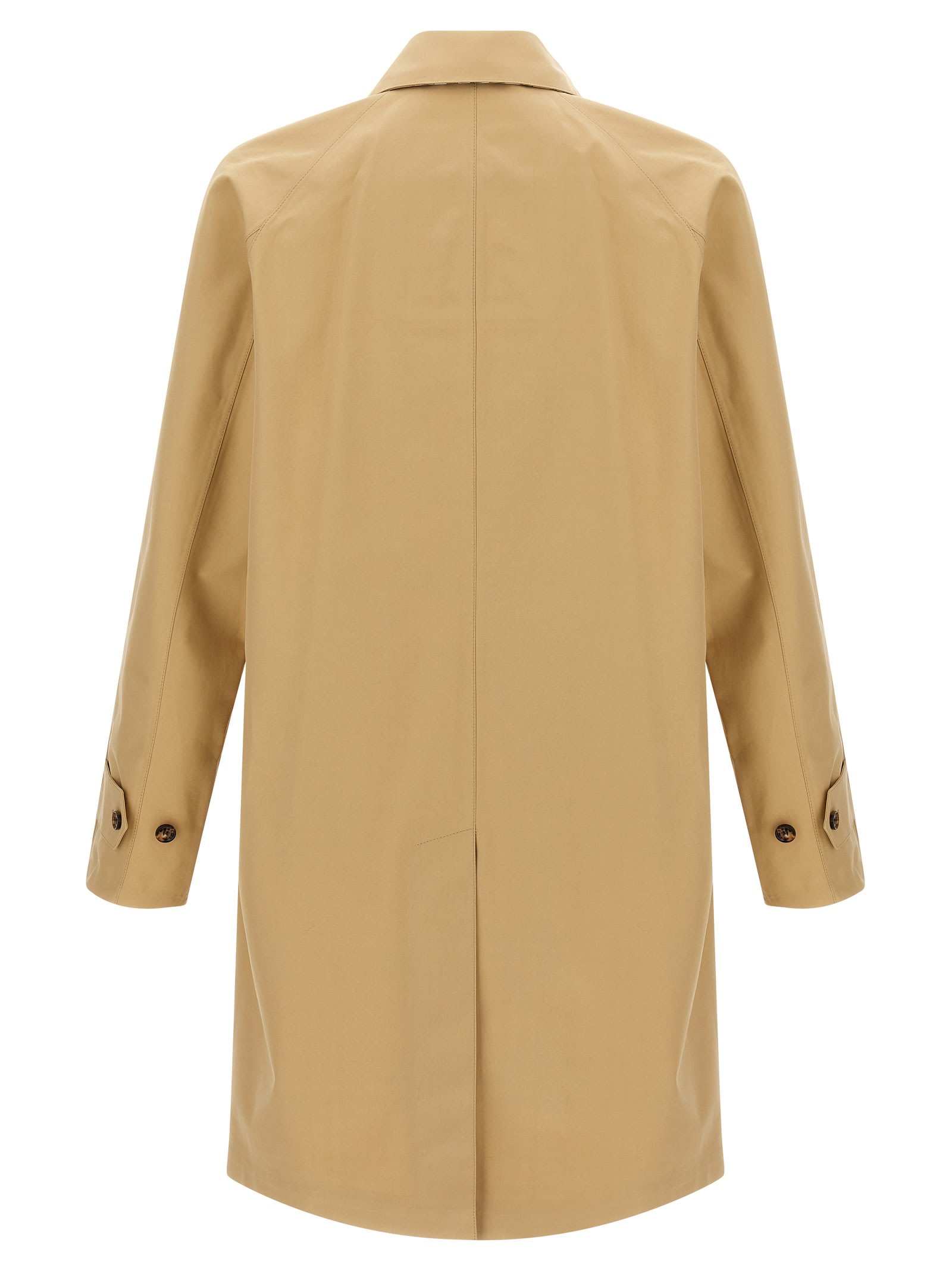Burberry Car Coat With Collar And Long Sleeves In Multi