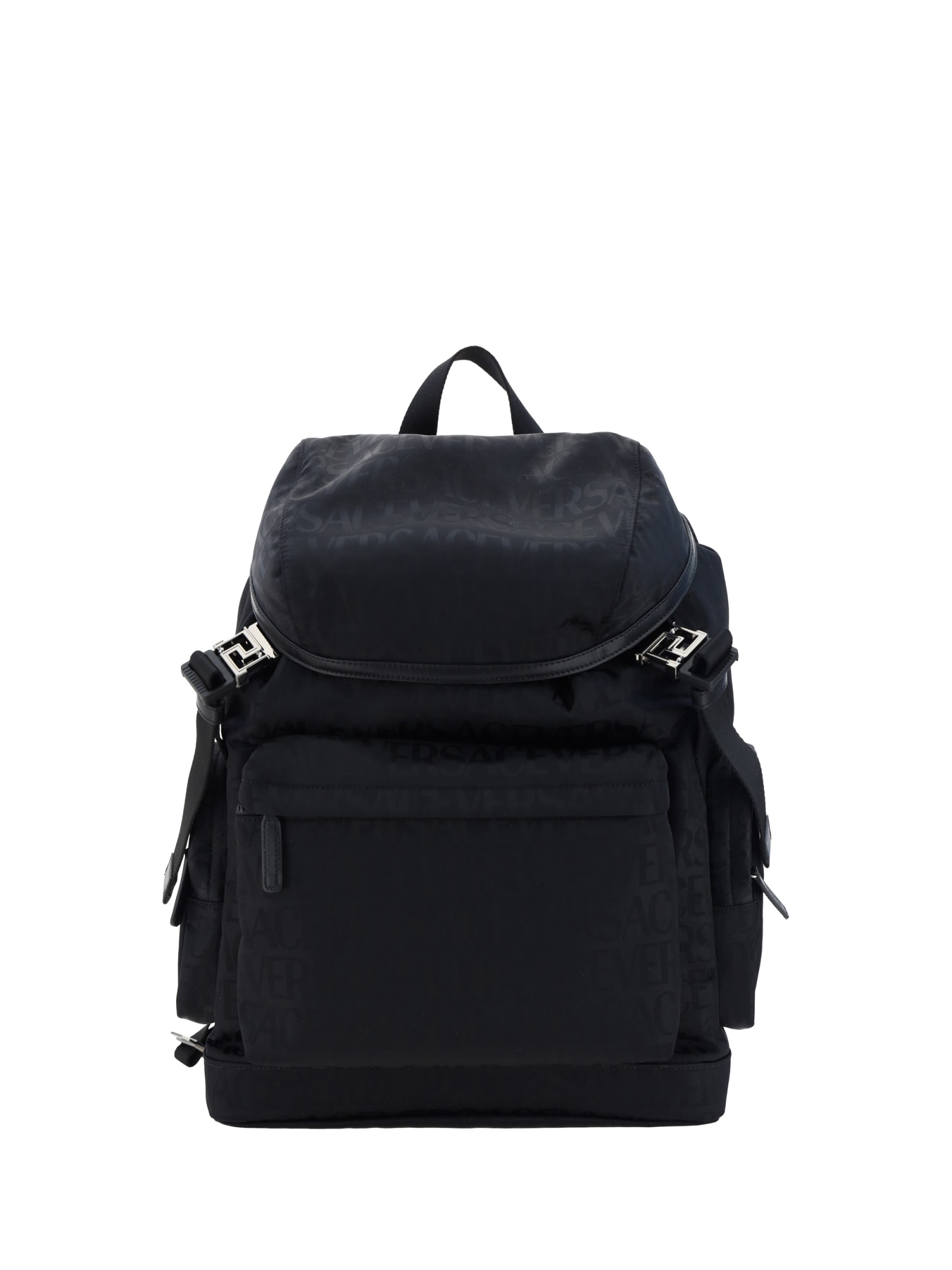 Shop Versace Backpack In Black