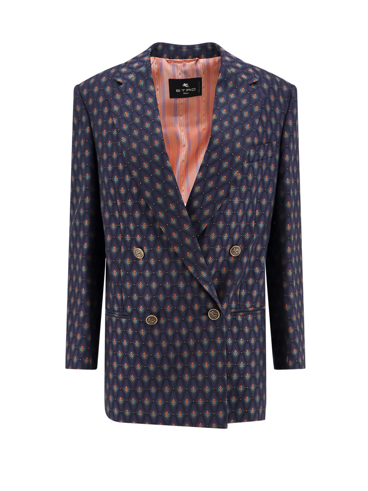 Shop Etro Blazer In Blue