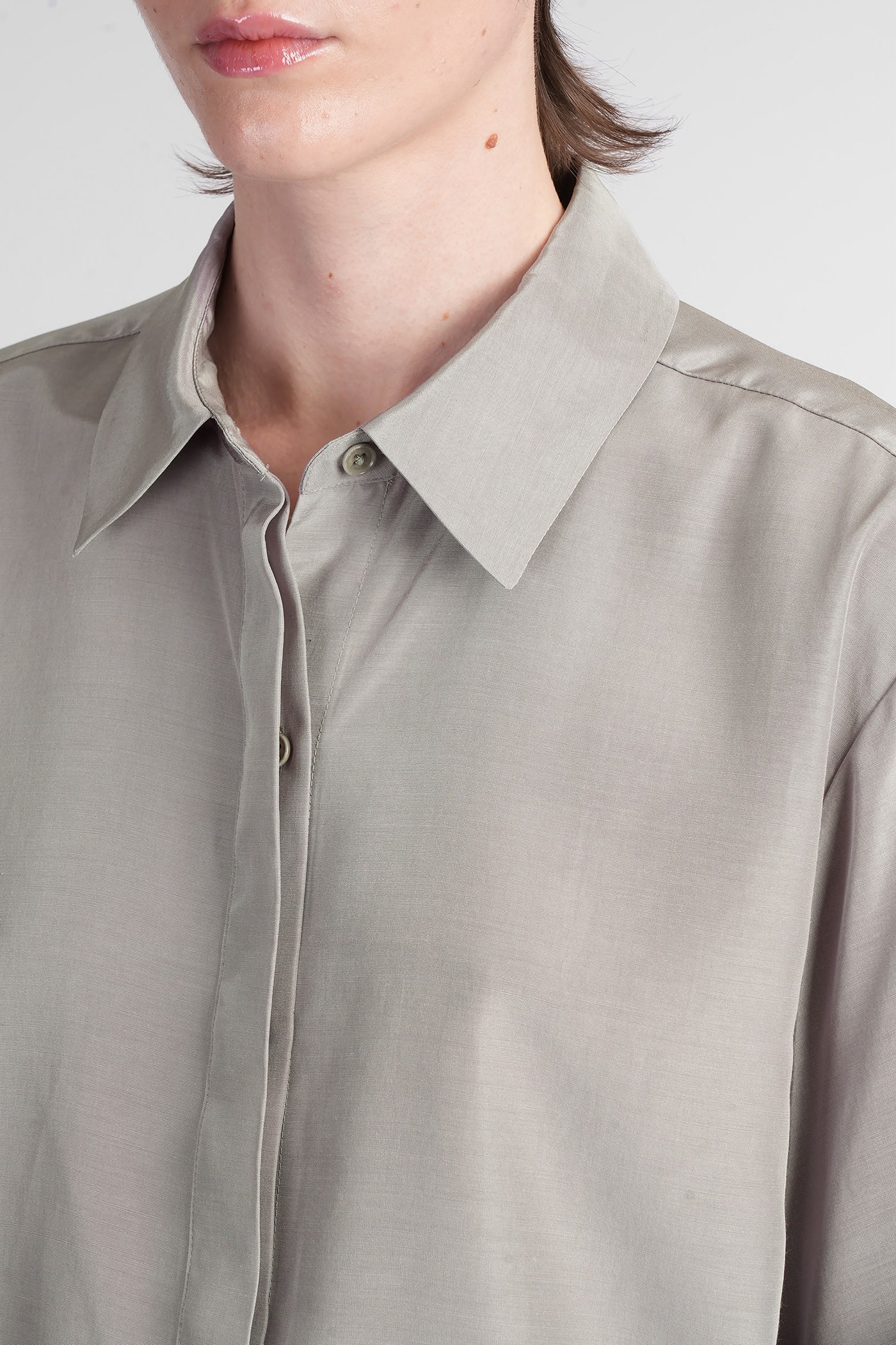 Simkhai Ryett Shirt In Grey Acetate In Grey