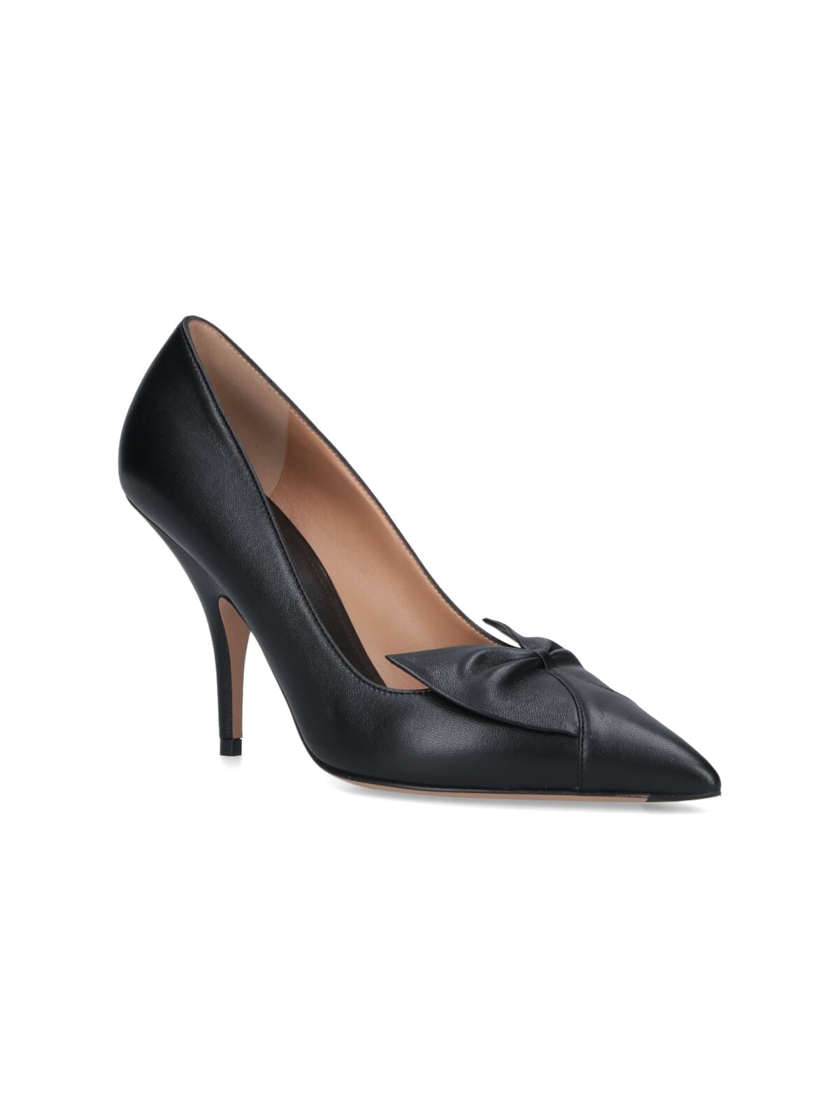 Ferragamo Stylish Pumps With Pointed Toe And Bow In Black