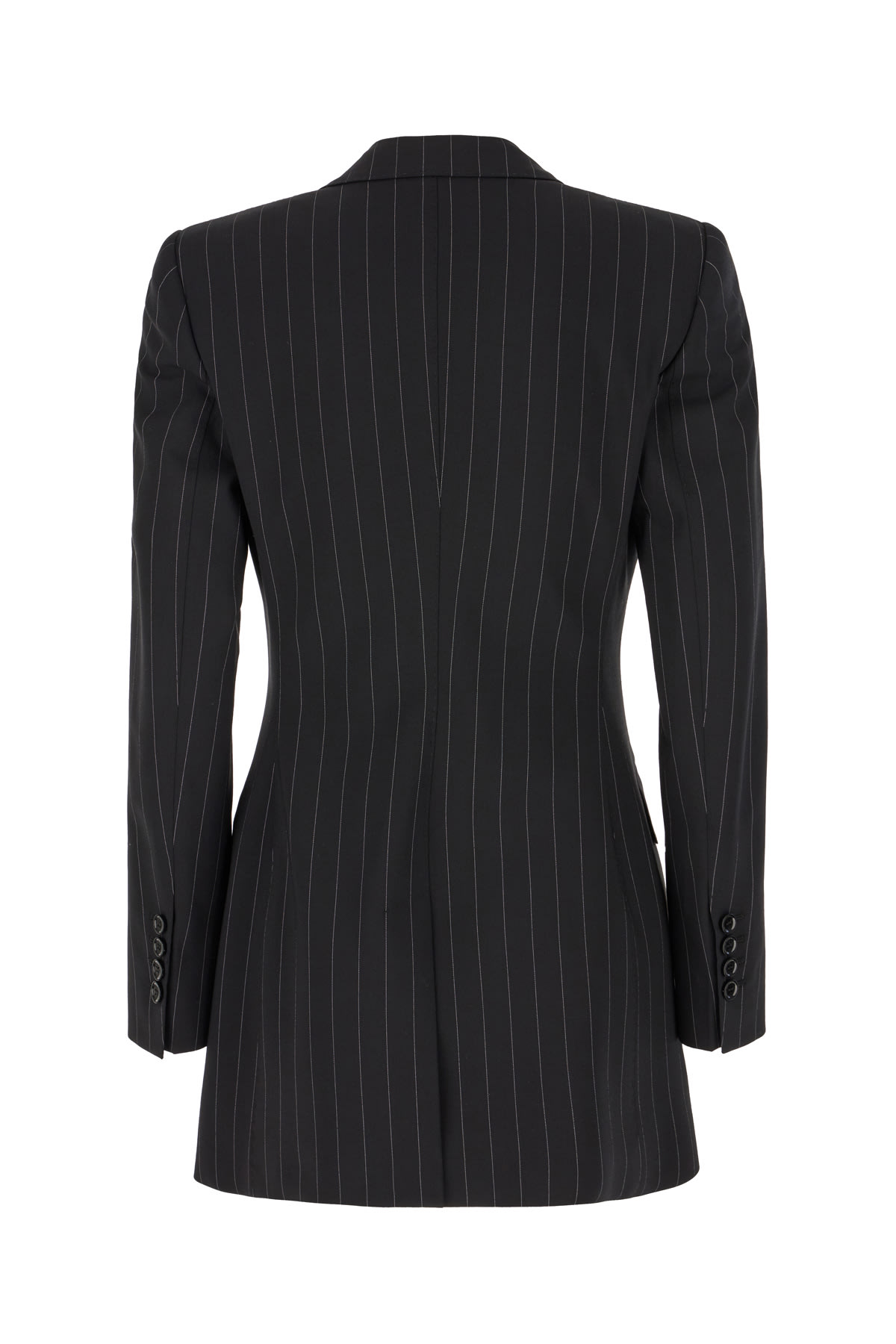 Shop Dolce & Gabbana Embroidered Stretch Wool Blazer In Nerogessato