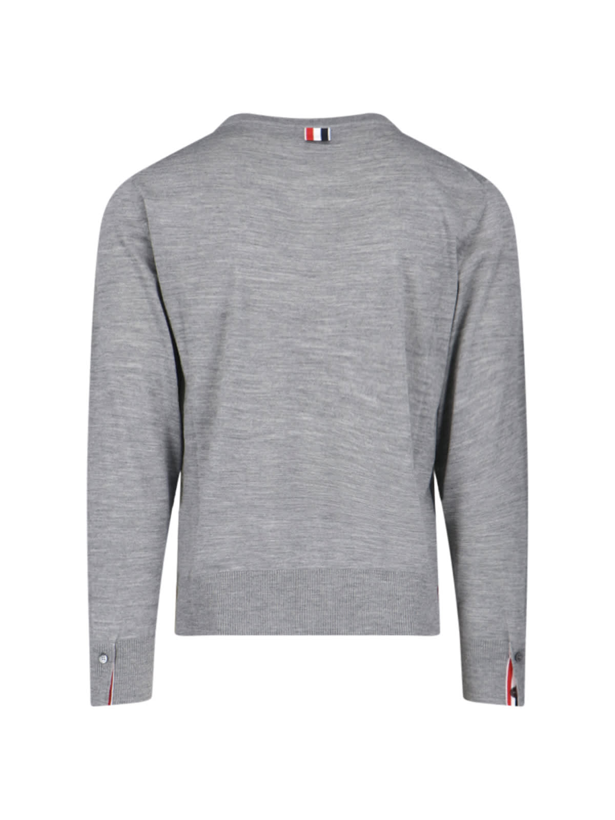 Shop Thom Browne Tricolor Detail Sweater In Gray