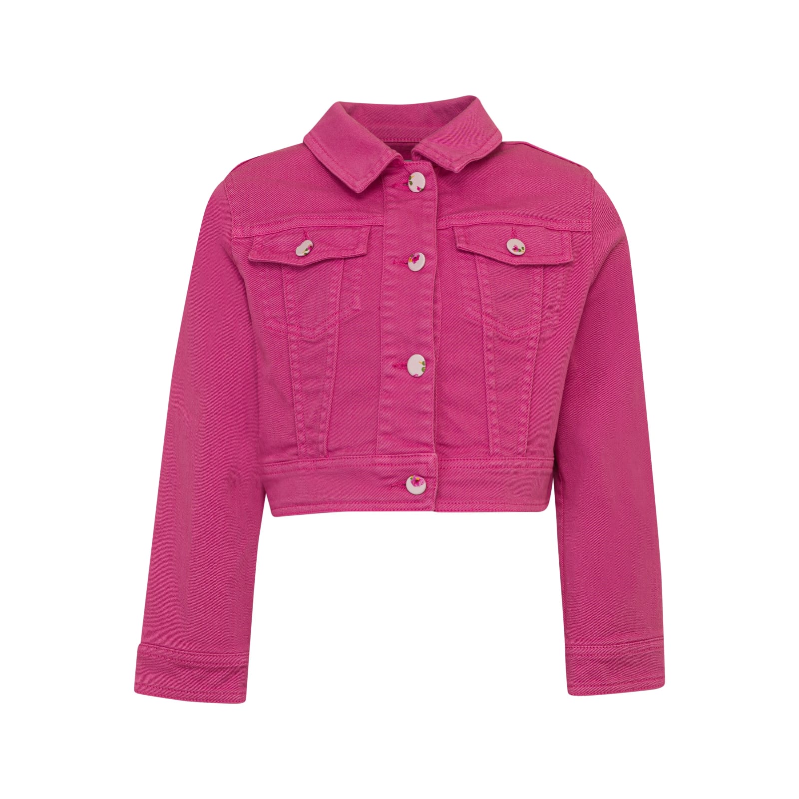 Simonetta Kids' Cropped Denim Jacket In Pink