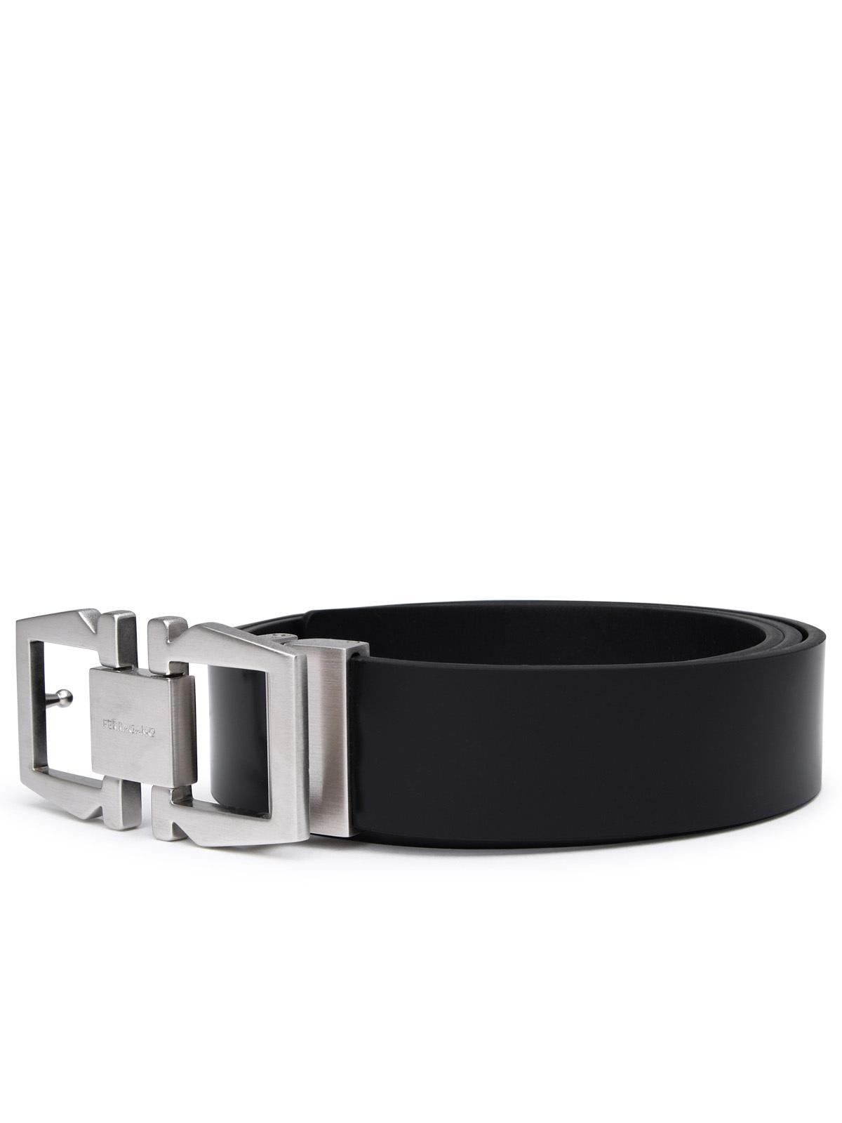 Shop Ferragamo Black Leather Belt