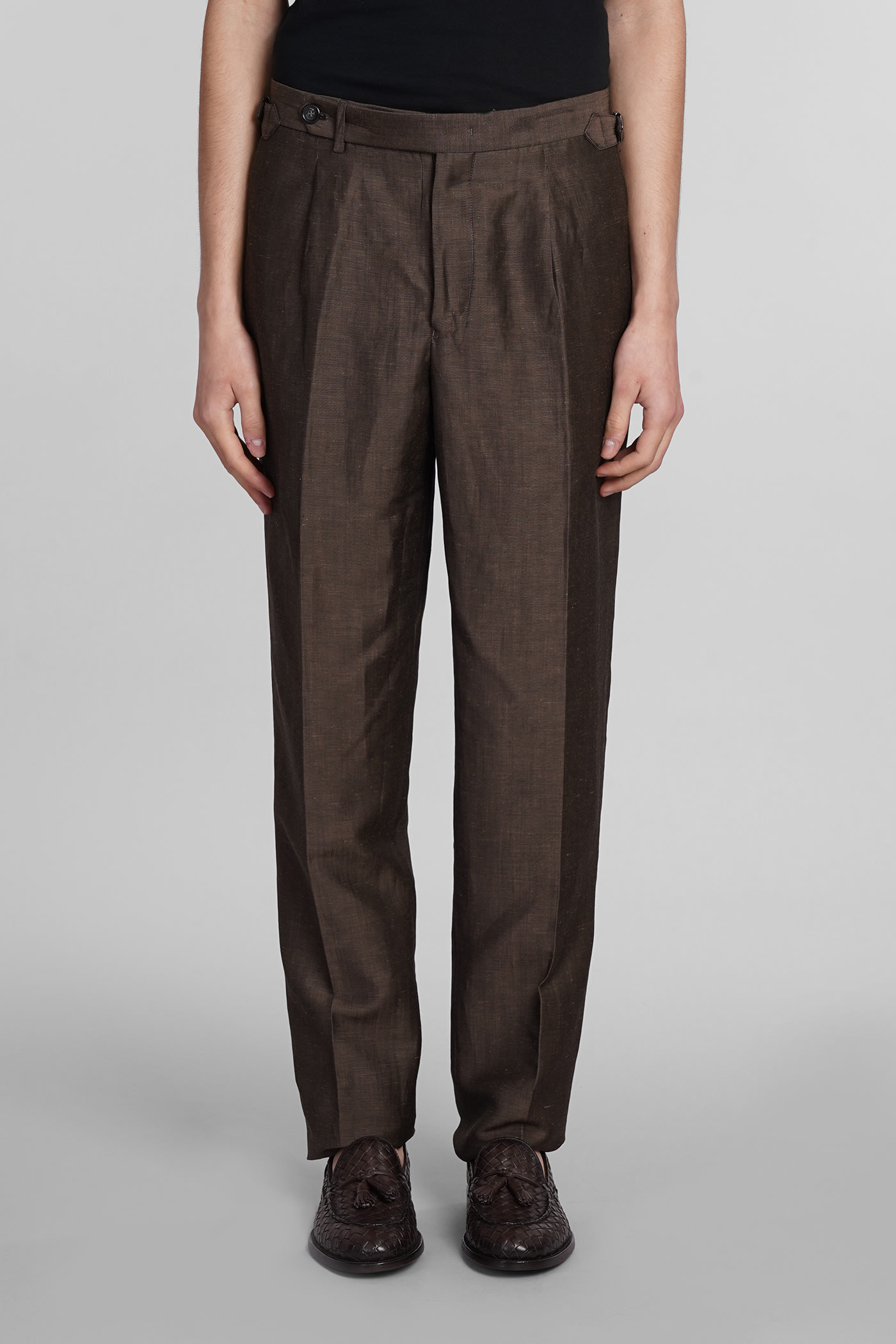 Emporio Armani Trousers In Brown Wool