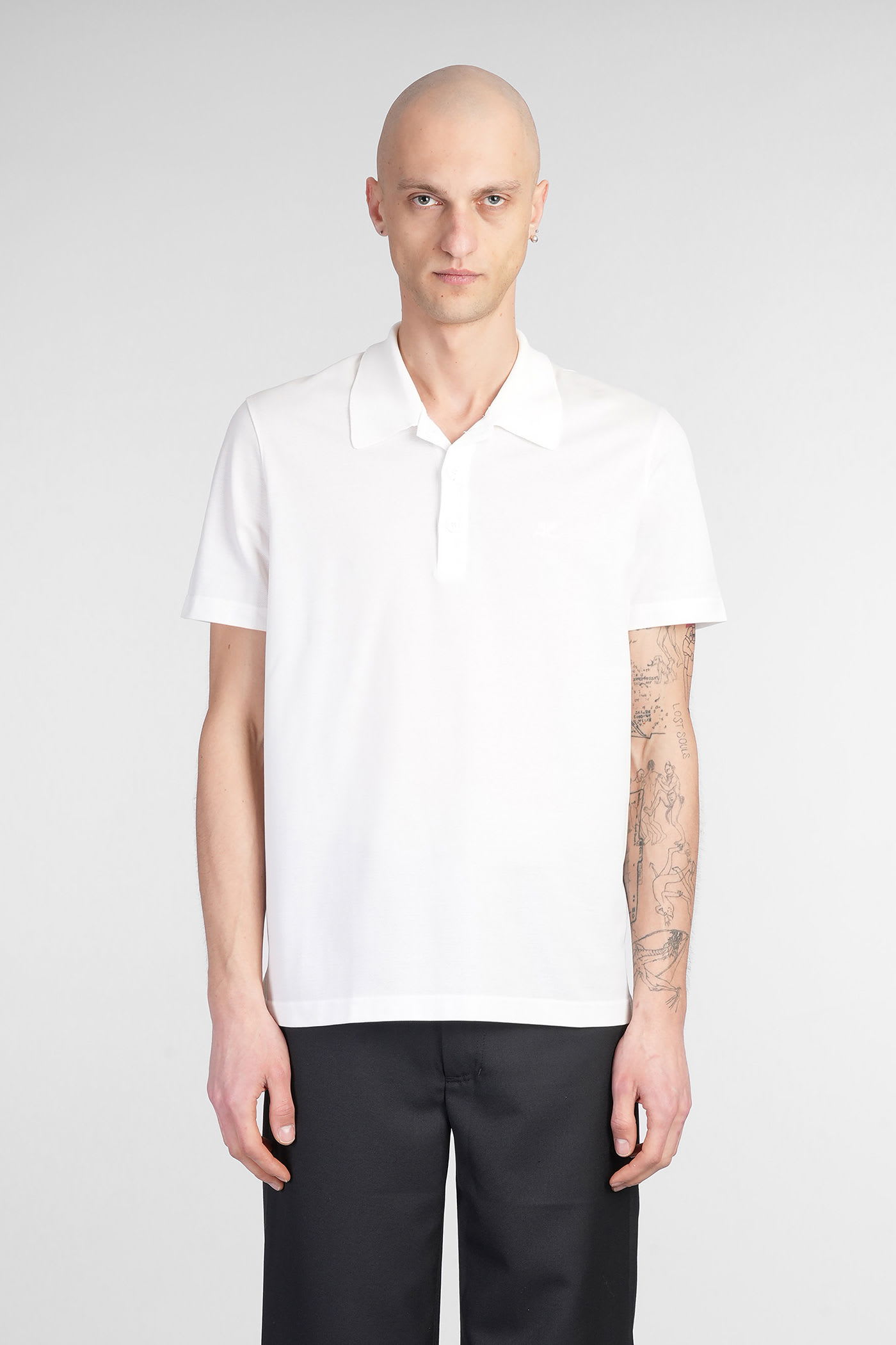Courrèges Polo In Beige Cotton